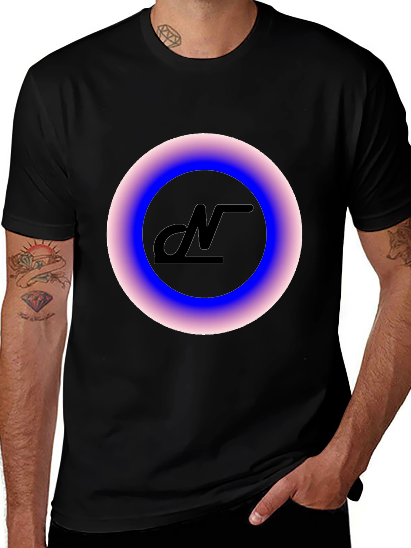 Modern Black Graphic Tee - Luminous Logo