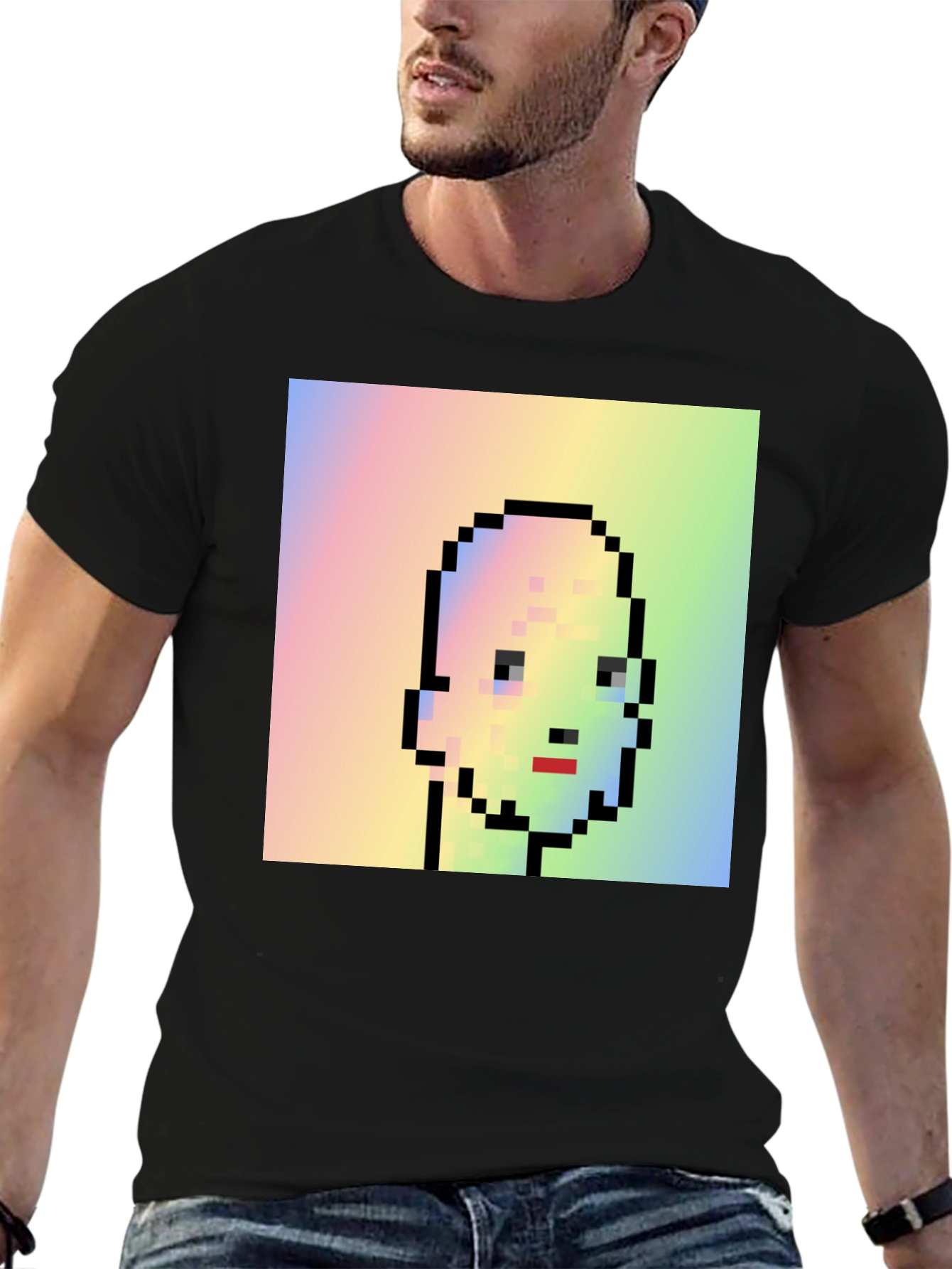 Pixel Art Portrait Tee - Unique Graphic Design
