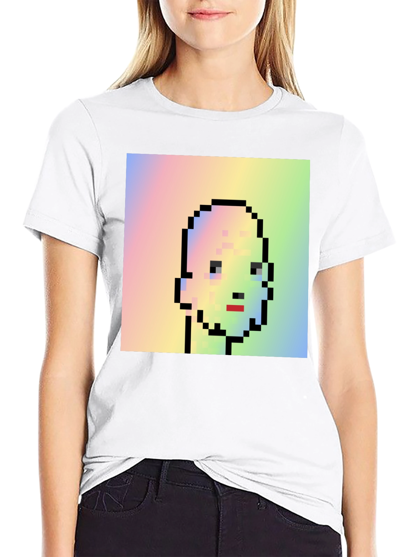 Pixel Art Portrait Tee - Unique Graphic Design