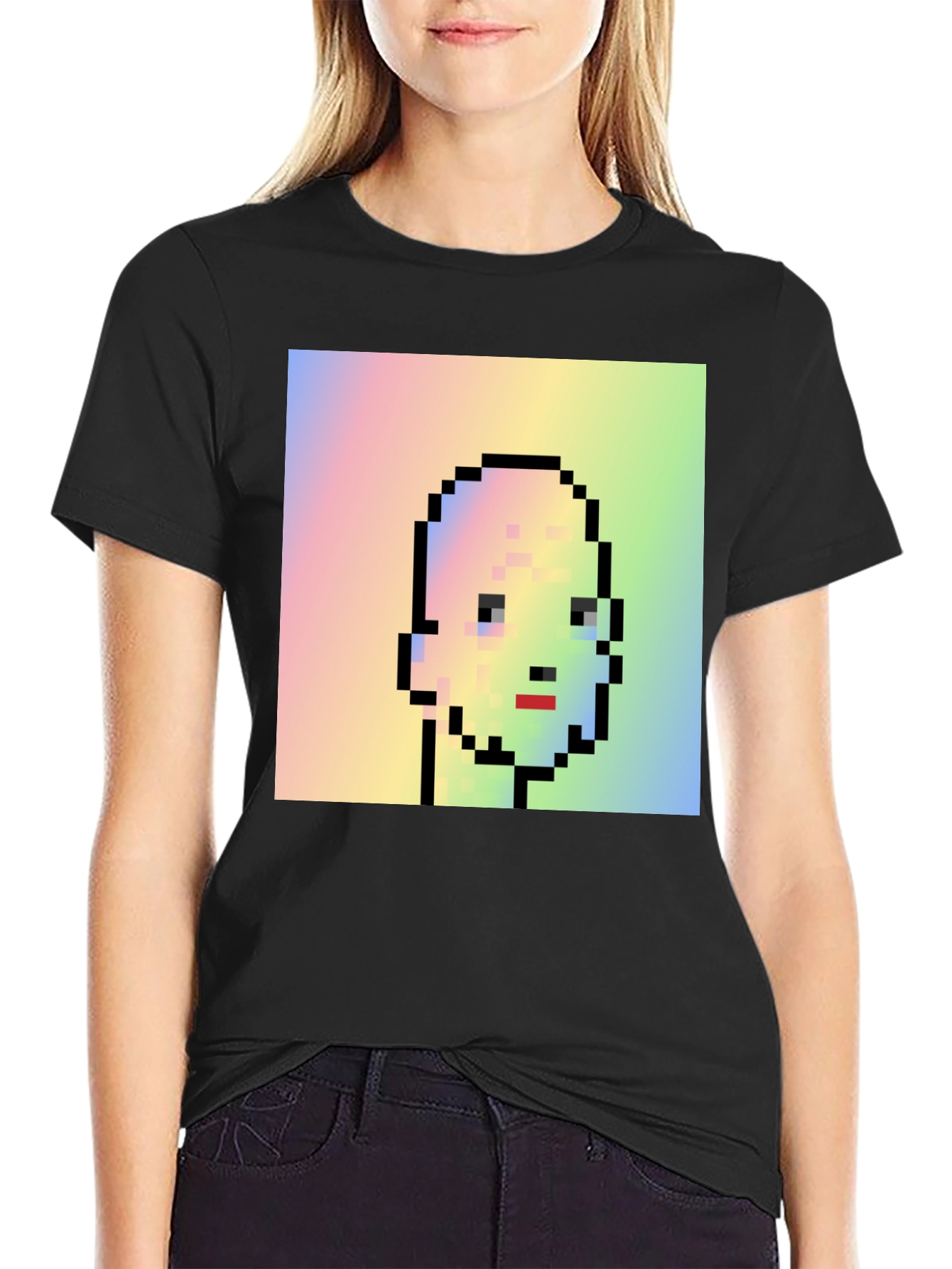 Pixel Art Portrait Tee - Unique Graphic Design