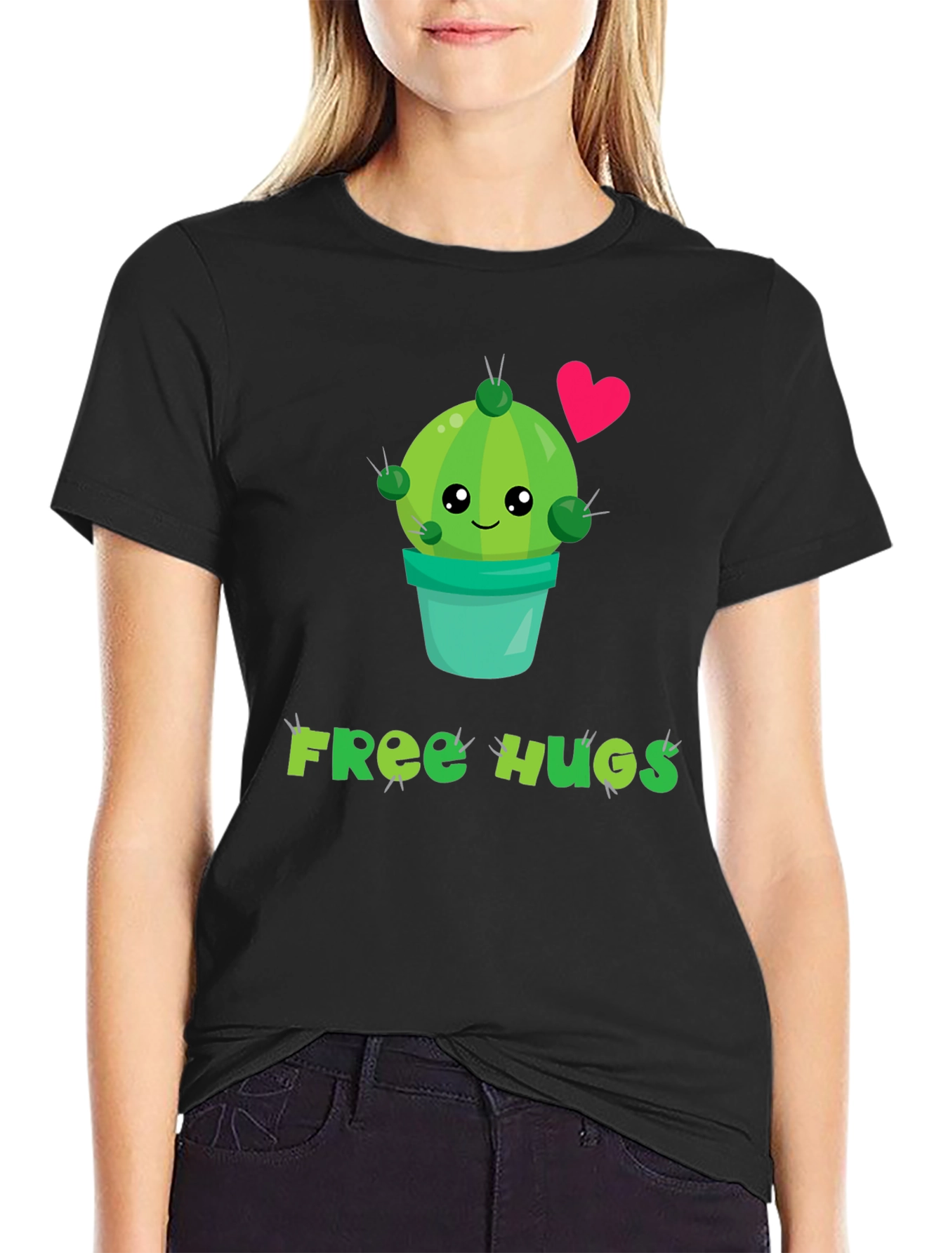 Cute Cactus Free Hugs Graphic Tee
