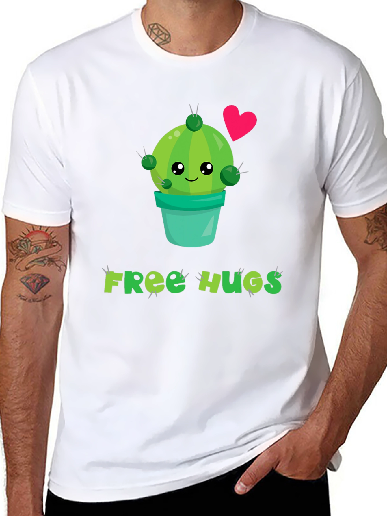 Cute Cactus Free Hugs Graphic Tee