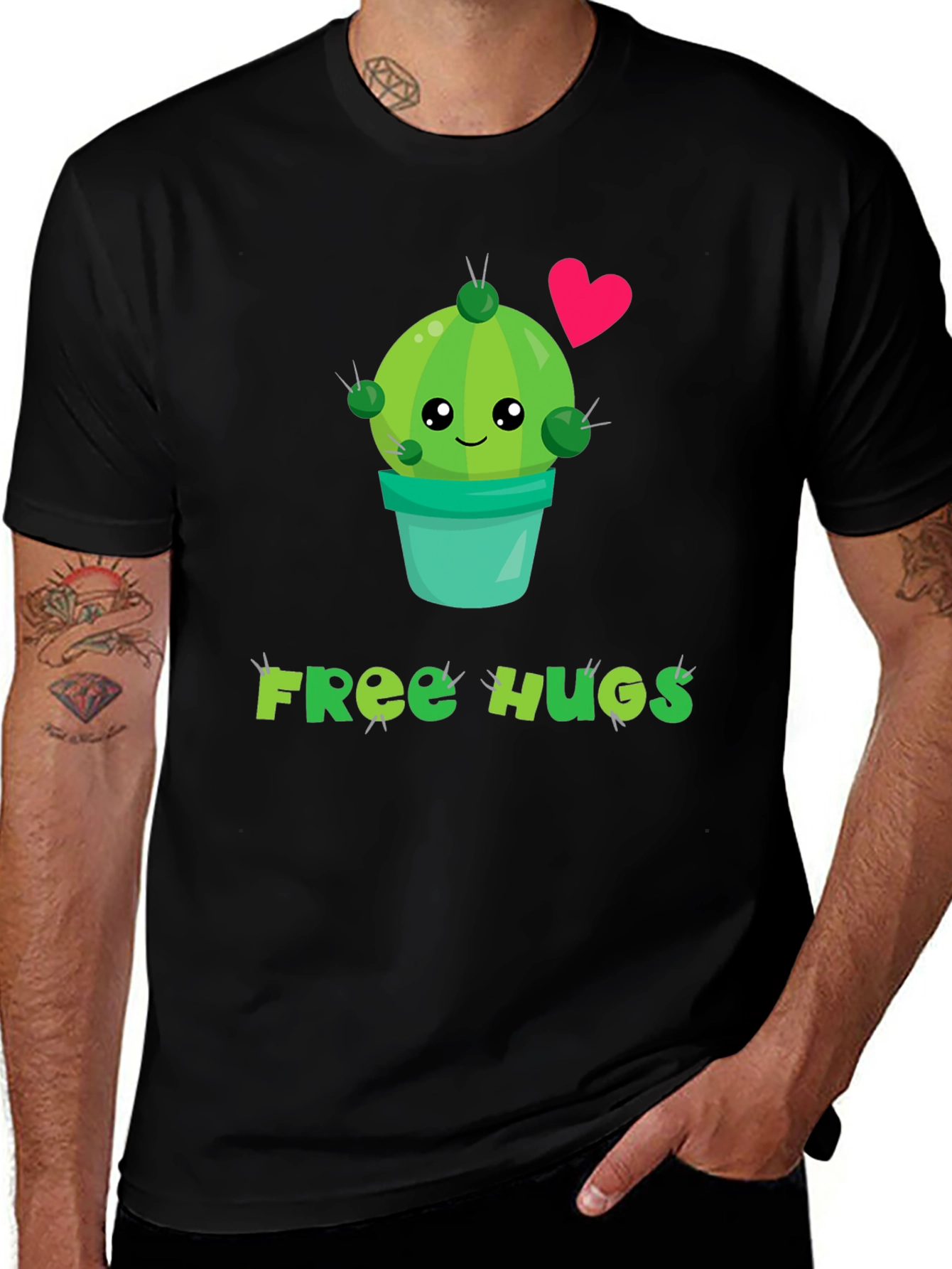Cute Cactus Free Hugs Graphic Tee