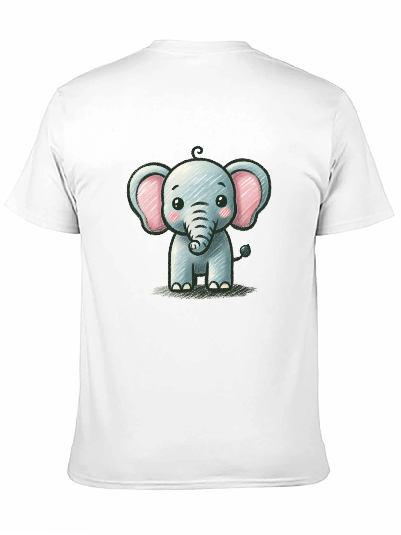 Cute Elephant Graphic Tee - Black Unisex T-Shirt