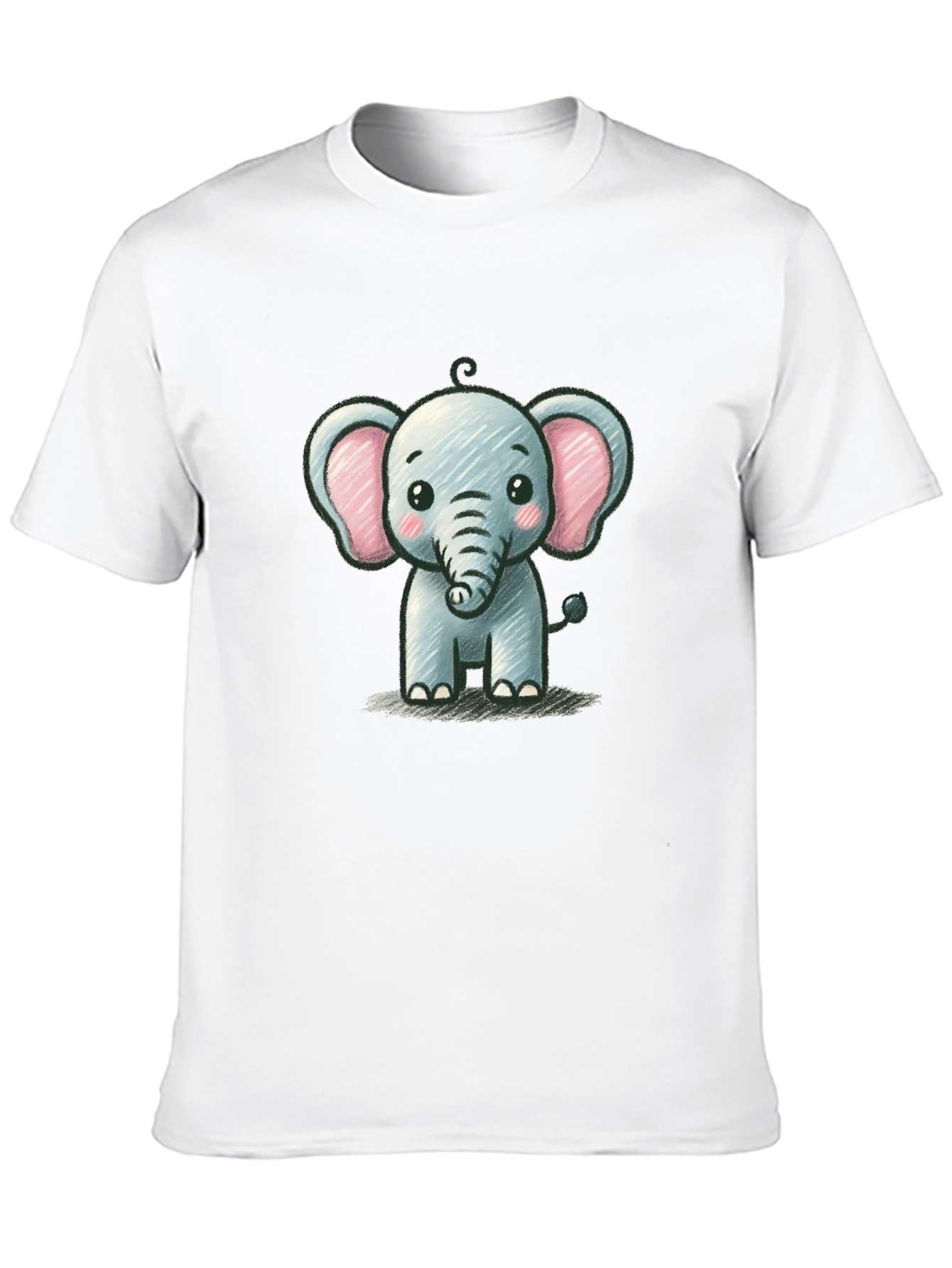 Cute Elephant Graphic Tee - Black Unisex T-Shirt