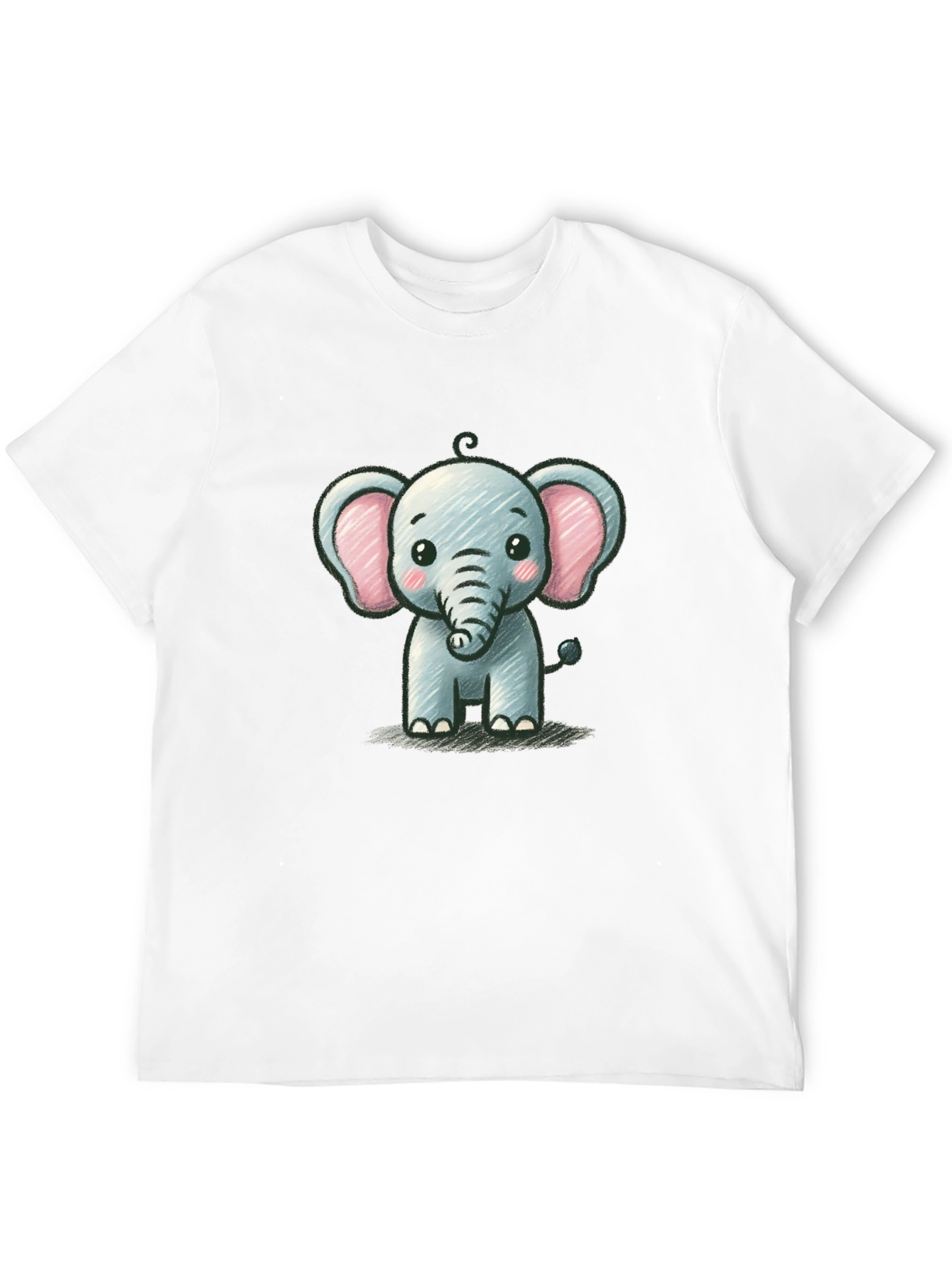 Cute Elephant Graphic Tee - Black Unisex T-Shirt