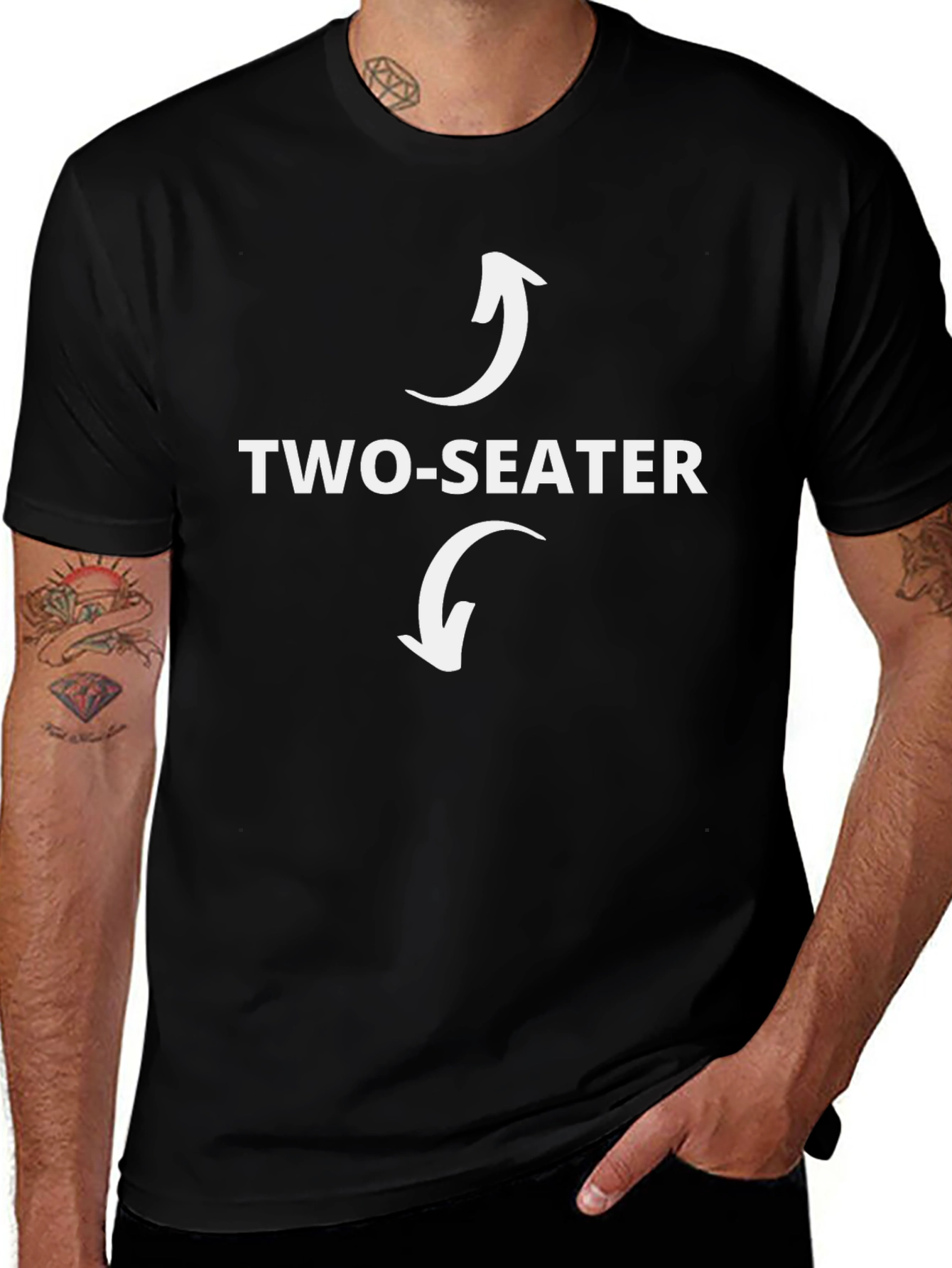 Two-Seater Funny T-Shirt Graphic Novelty Tee