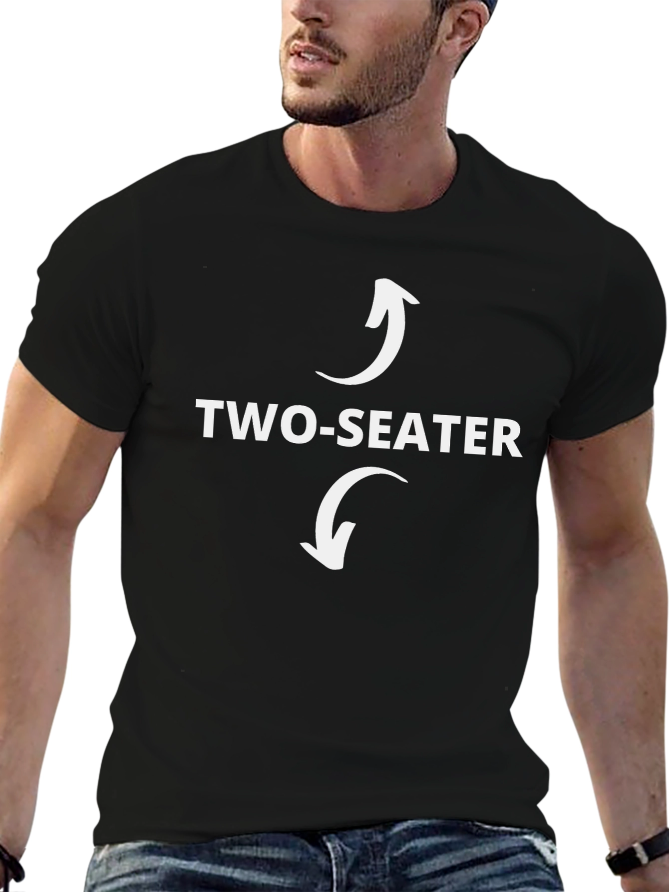 Two-Seater Funny T-Shirt Graphic Novelty Tee
