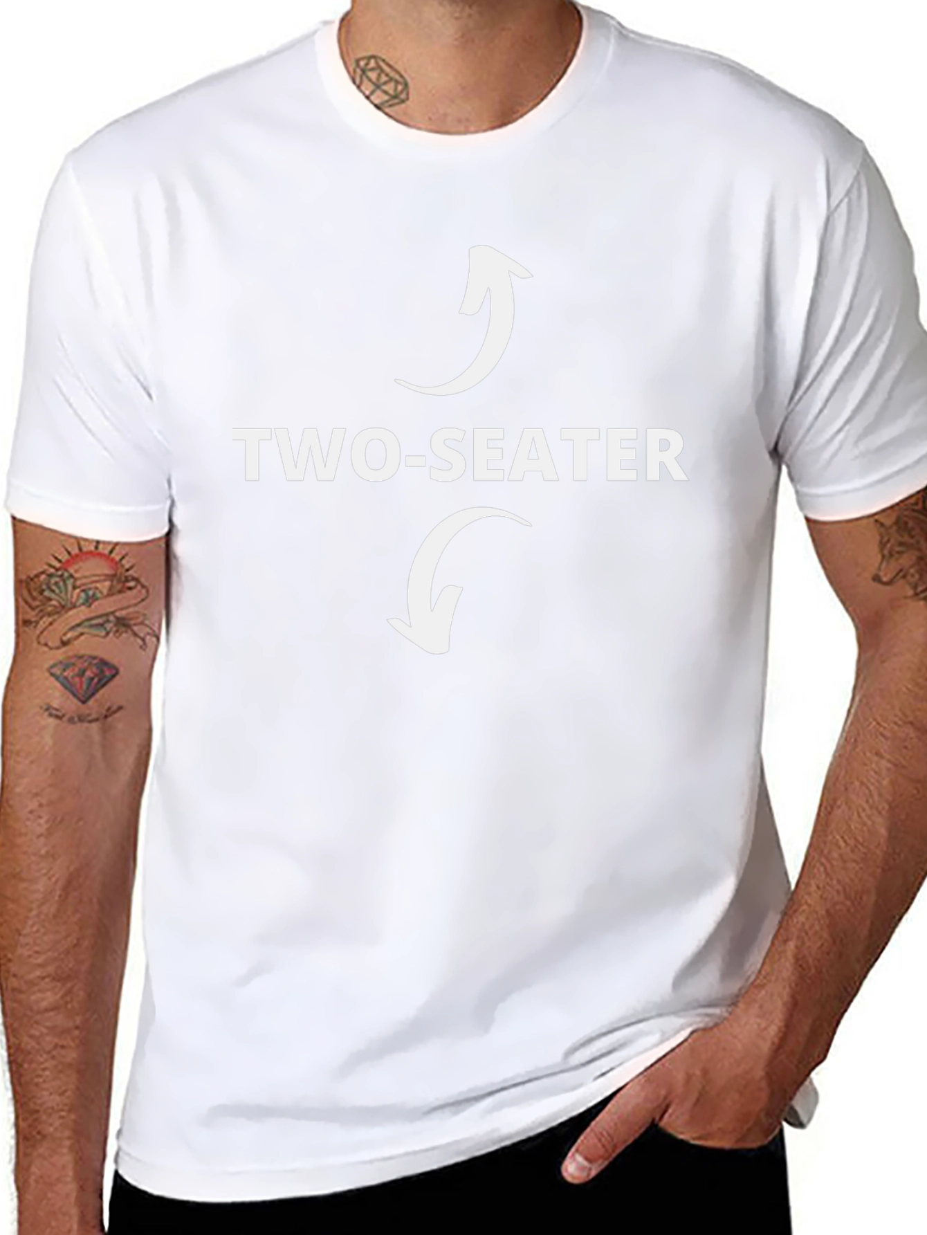 Two-Seater Funny T-Shirt Graphic Novelty Tee