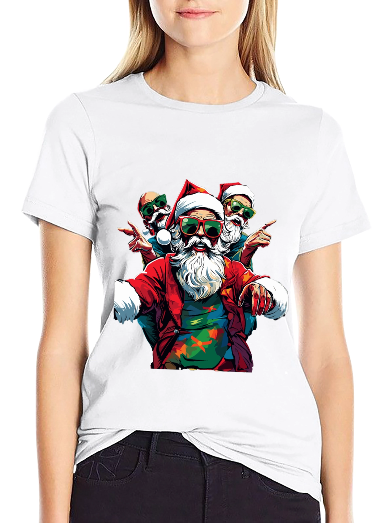 Cool Santa Graphic Tee - Holiday Style