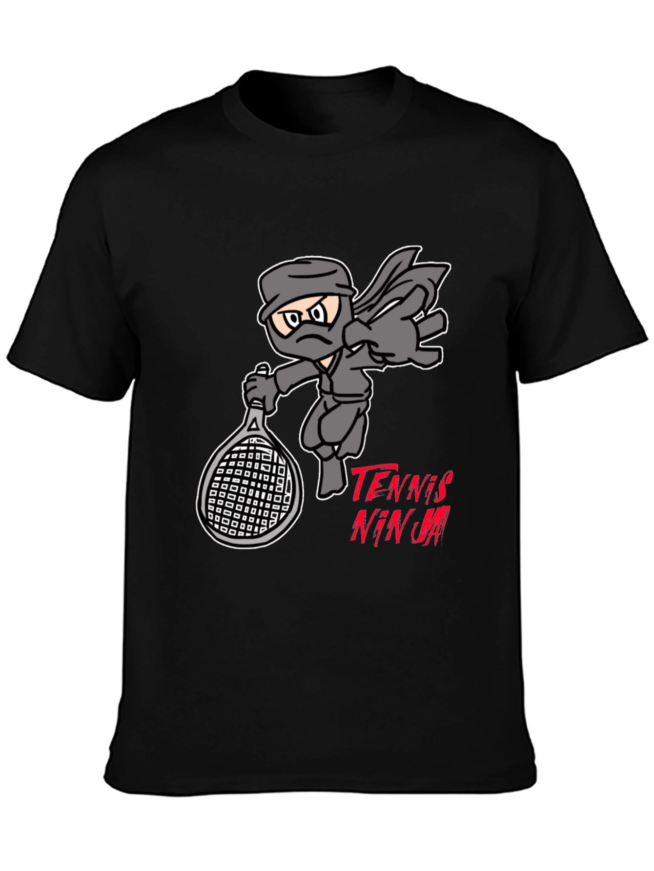 Tennis Ninja T-Shirt - Funny Cartoon Design