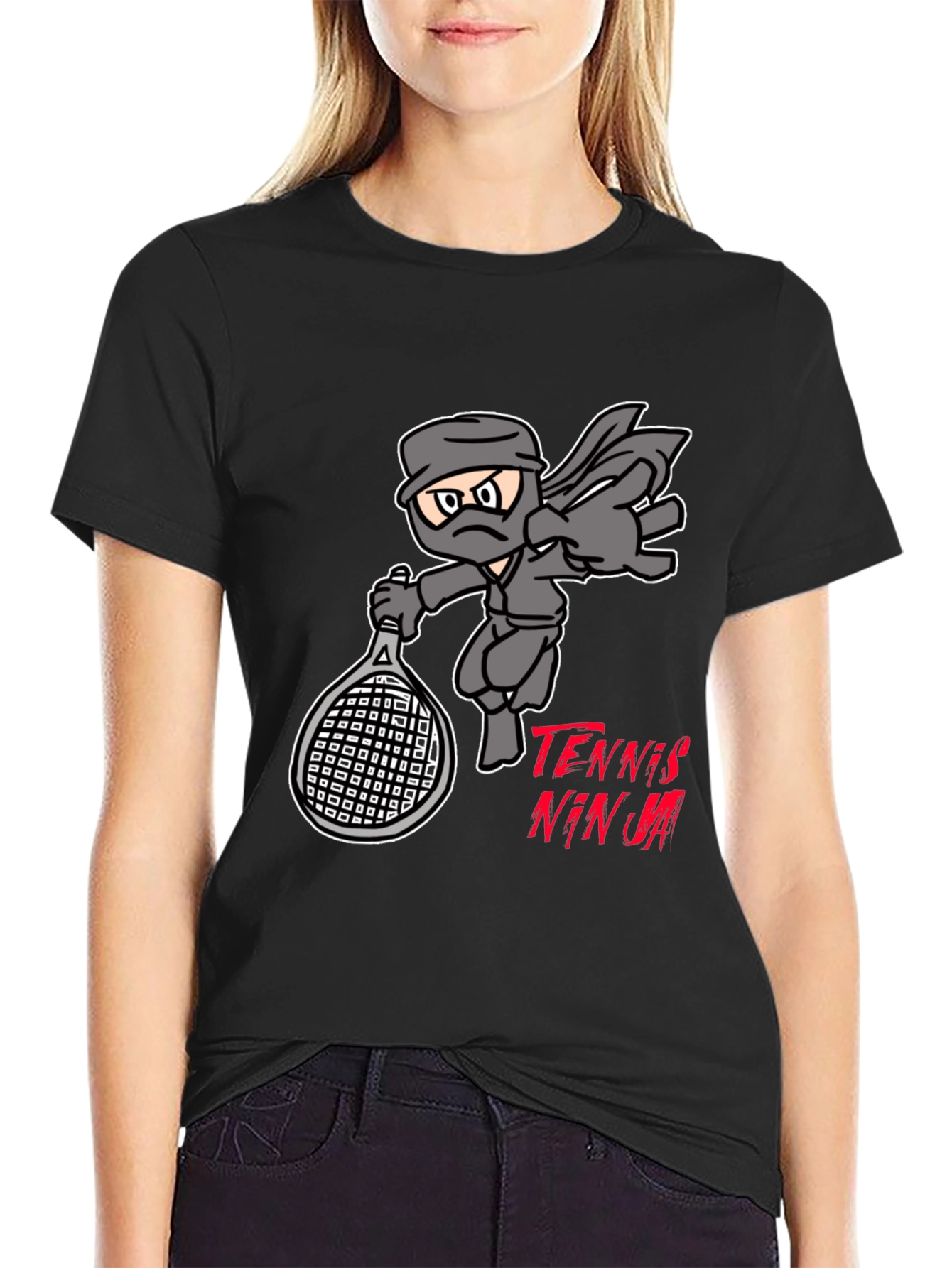 Tennis Ninja T-Shirt - Funny Cartoon Design