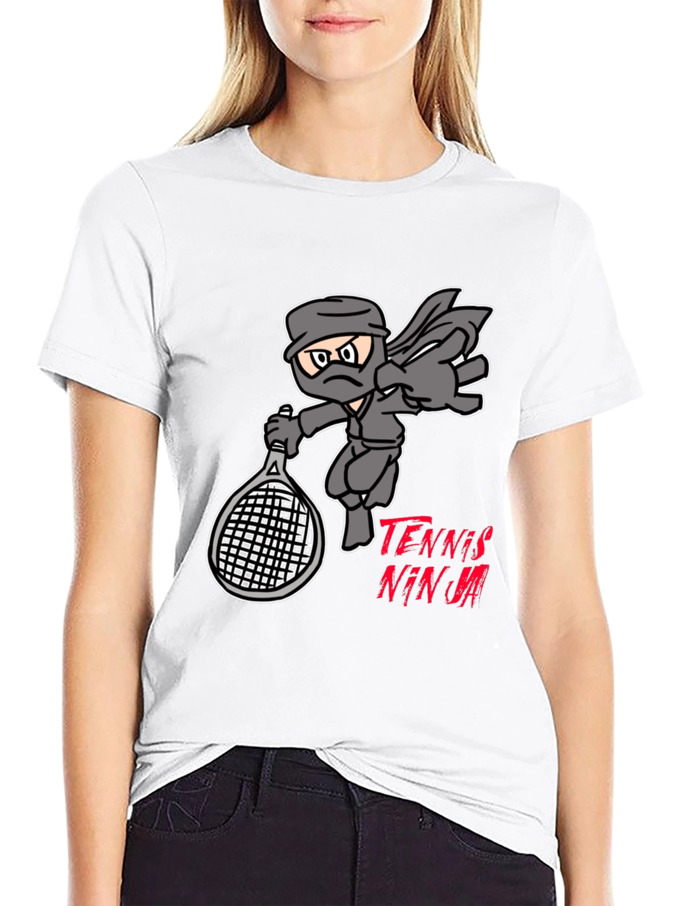 Tennis Ninja T-Shirt - Funny Cartoon Design