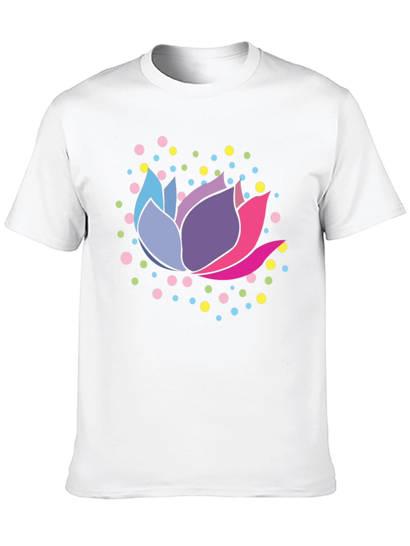 Lotus Flower Graphic Tee - Stylish Mens Black T-Shirt