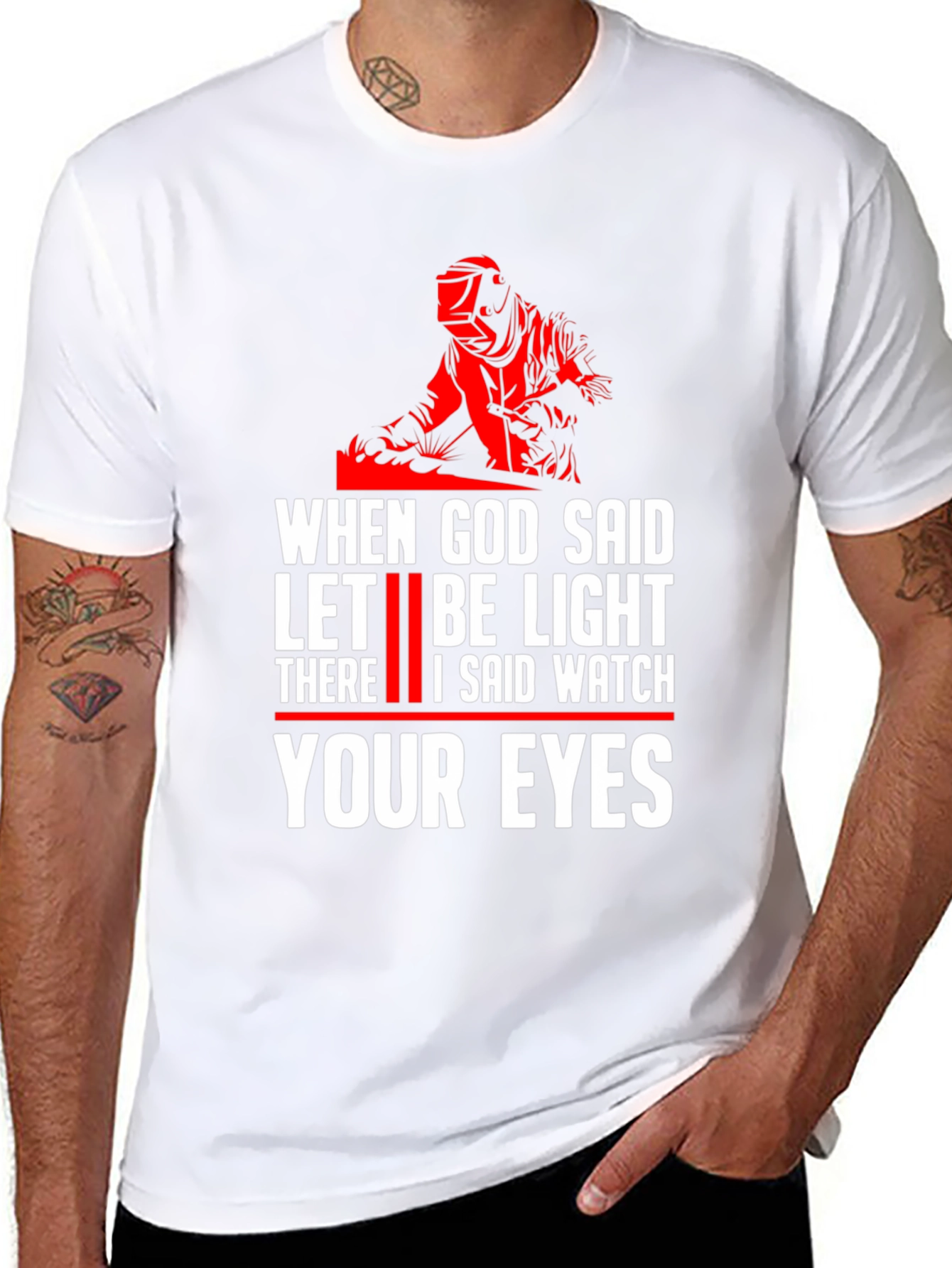 Welder Let There Be Light Graphic T-Shirt