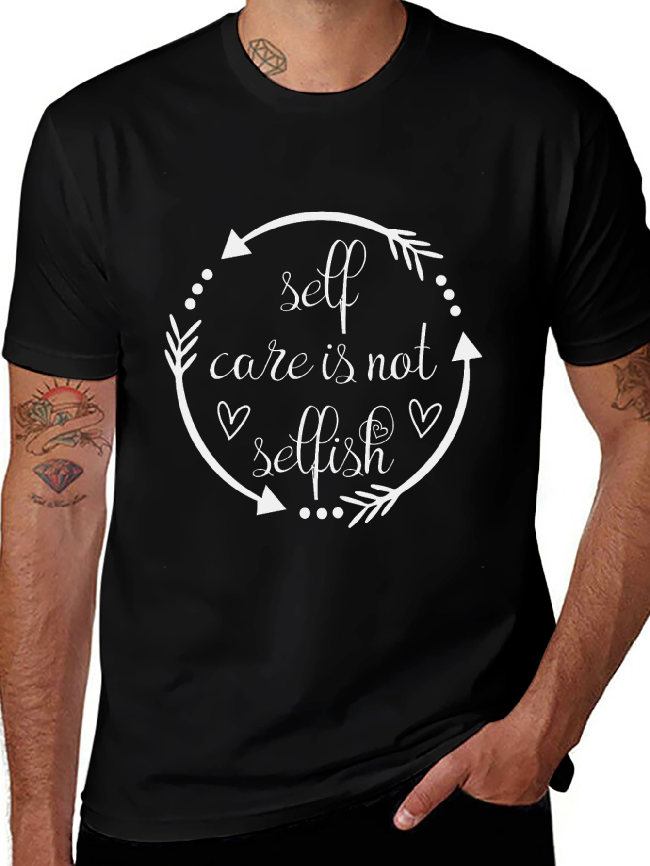 Self Care is Not Selfish Black T-Shirt
