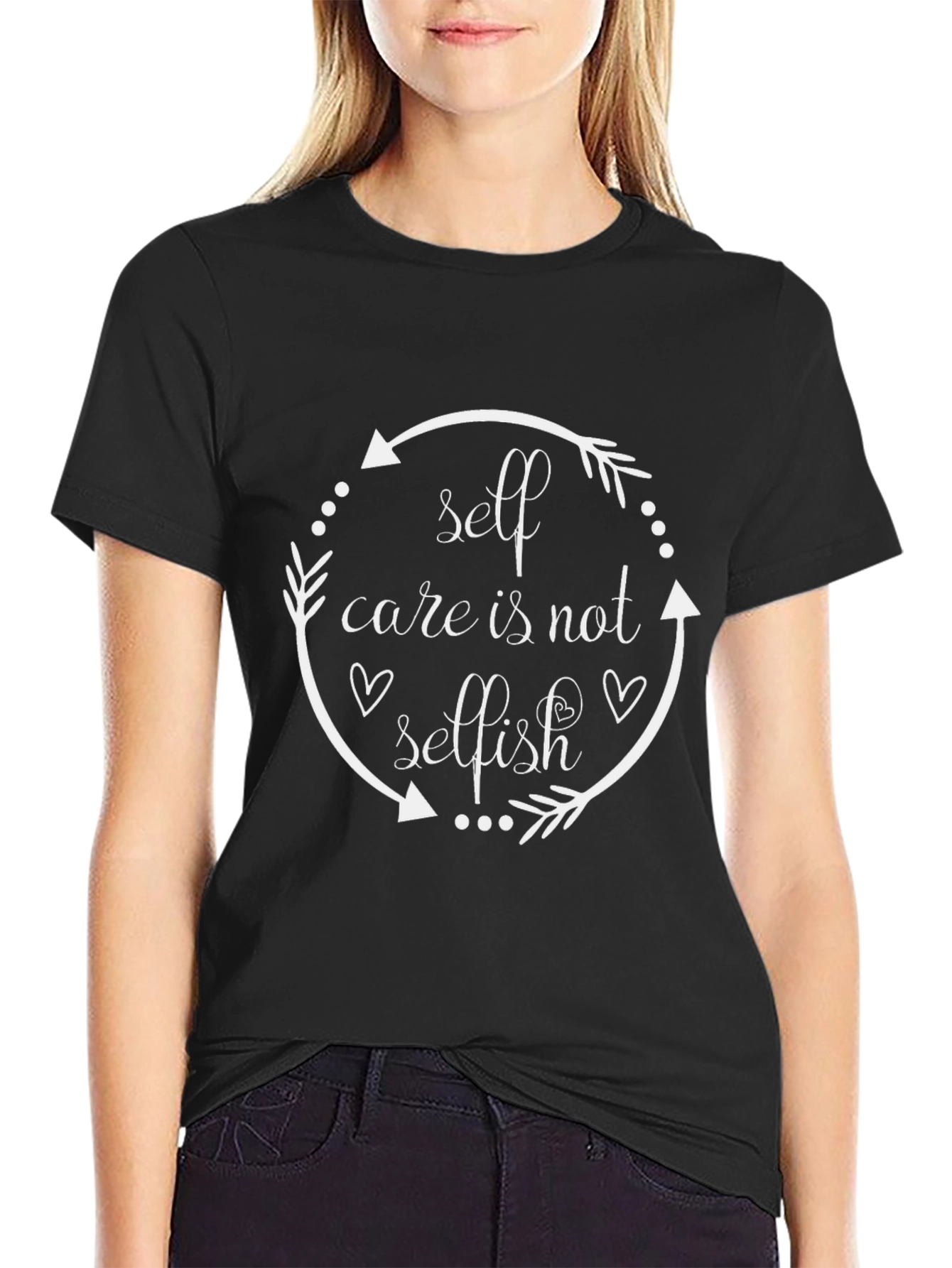 Self Care is Not Selfish Black T-Shirt