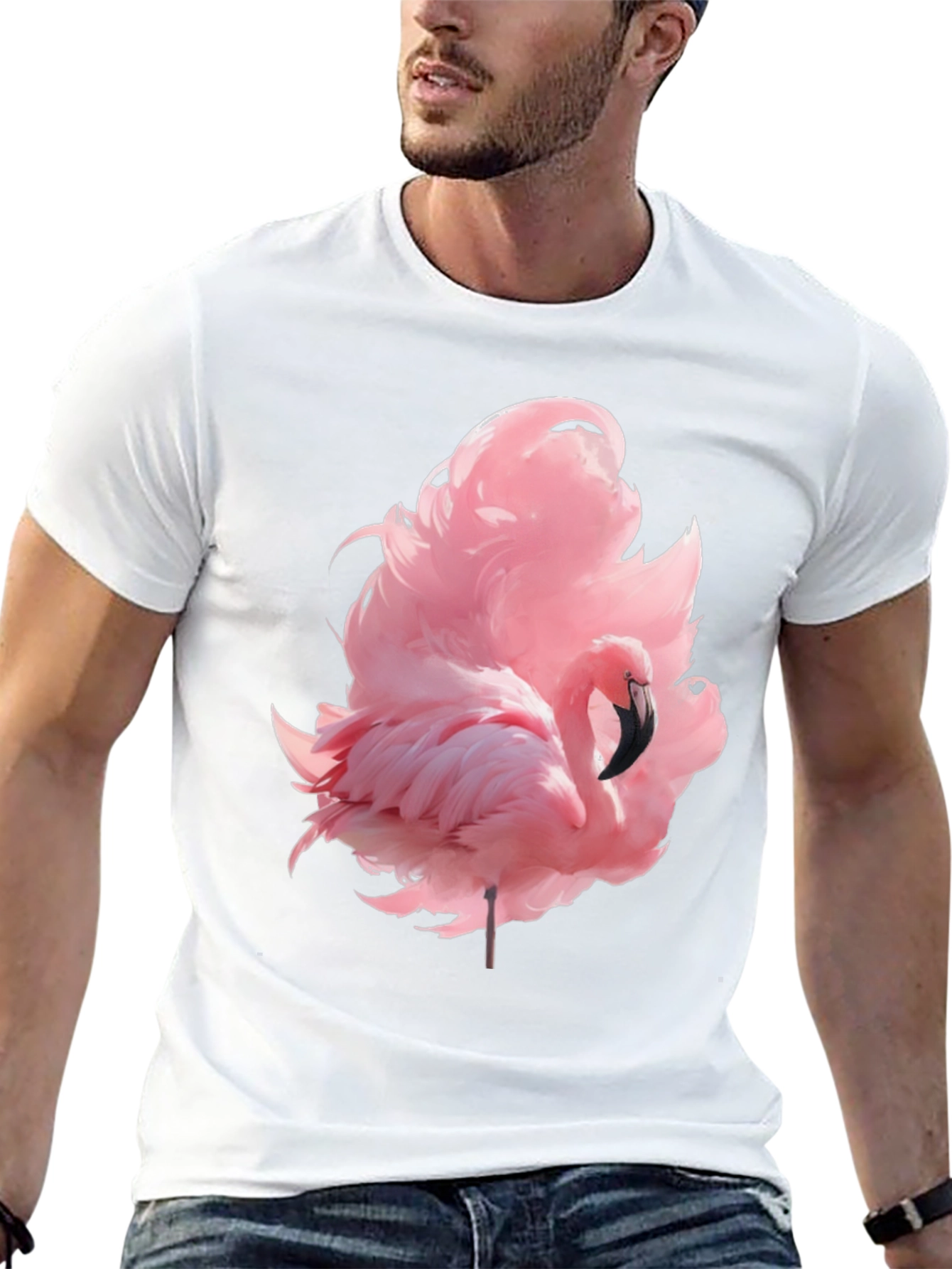 Flamingo Graphic Tee - Black Casual Shirt
