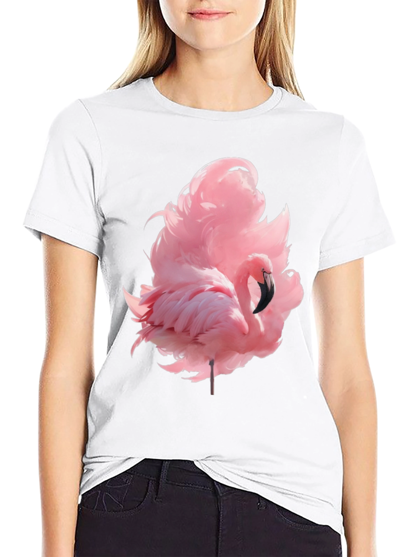 Flamingo Graphic Tee - Black Casual Shirt