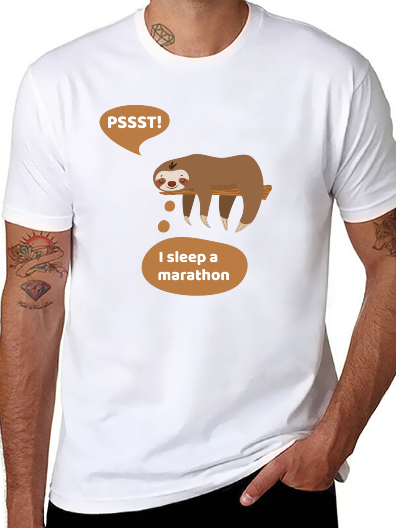 Sloth Marathon Sleeper Graphic T-Shirt - Soft Cotton Tee