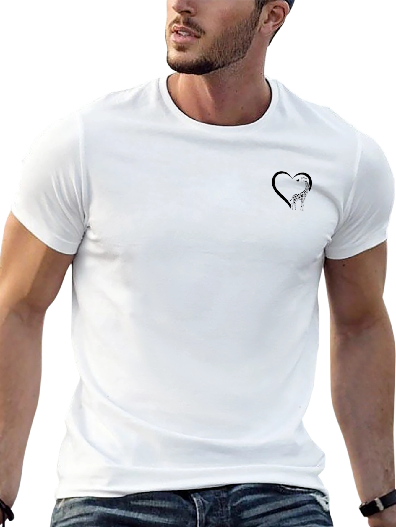 Heart Graphic Black T-Shirt - Modern Casual Wear