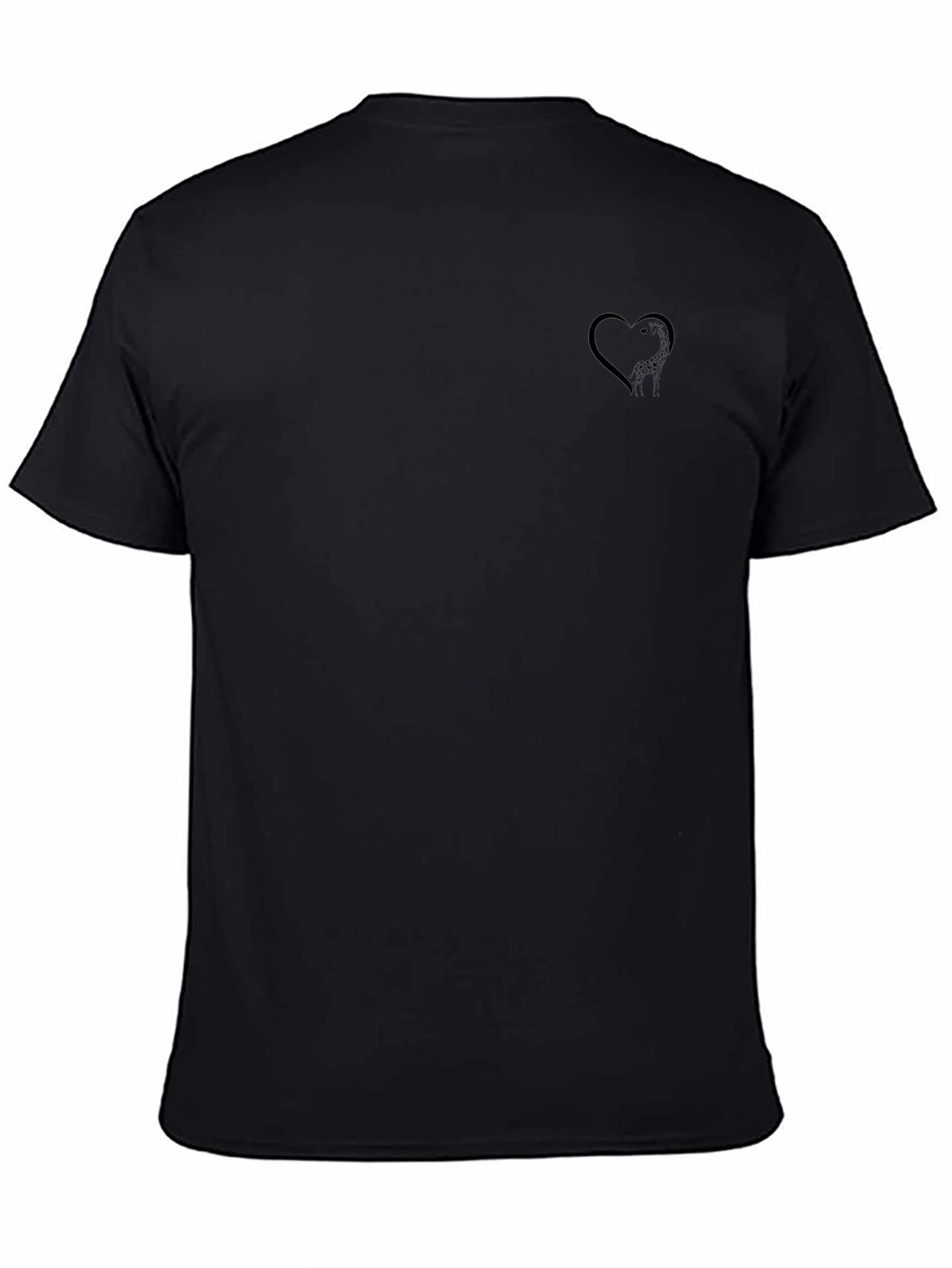 Heart Graphic Black T-Shirt - Modern Casual Wear