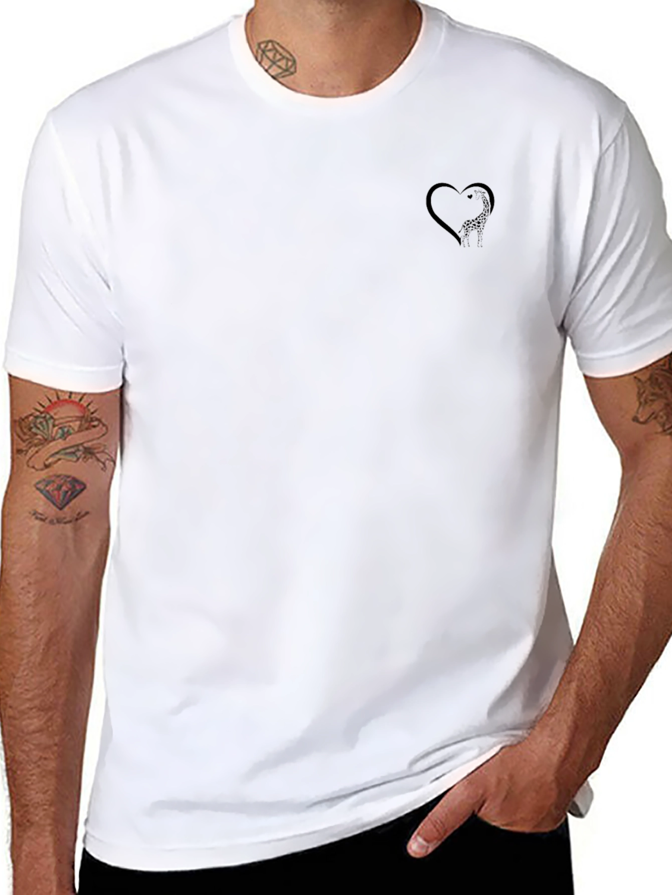 Heart Graphic Black T-Shirt - Modern Casual Wear