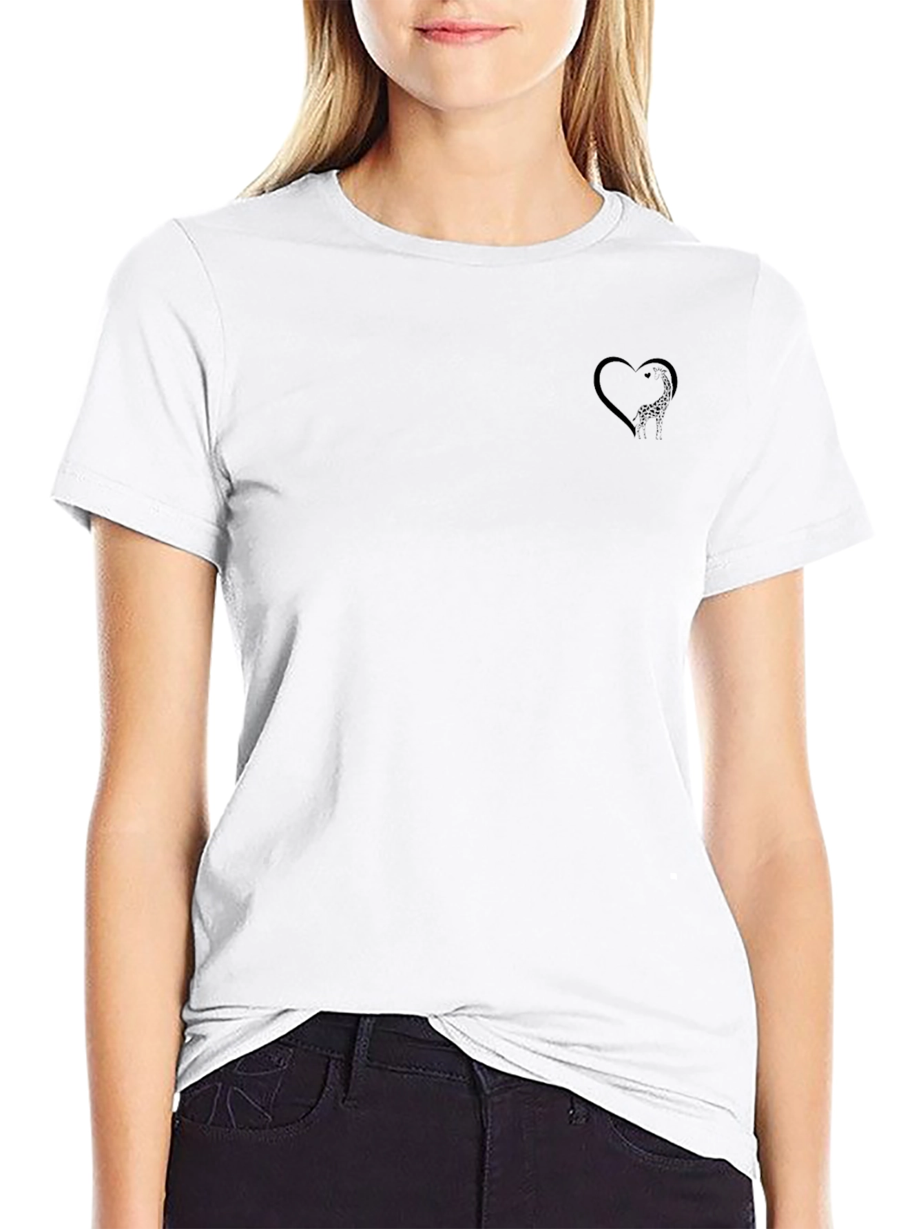 Heart Graphic Black T-Shirt - Modern Casual Wear