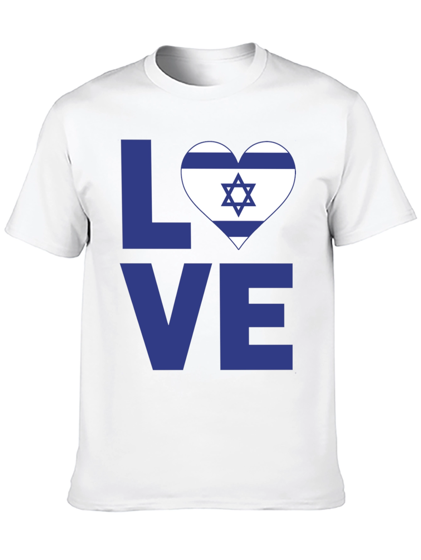Israel Love Heart Graphic T-Shirt - Black Cotton Tee
