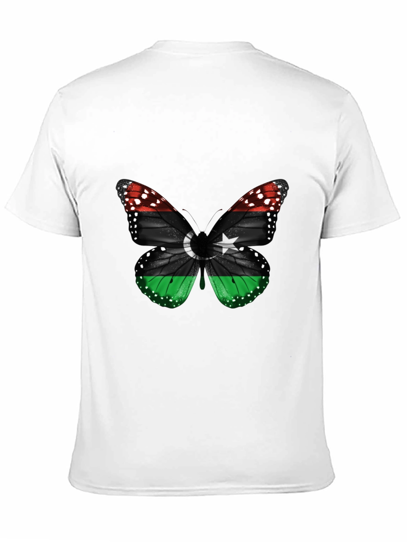 Libya Flag Butterfly Mens T-Shirt