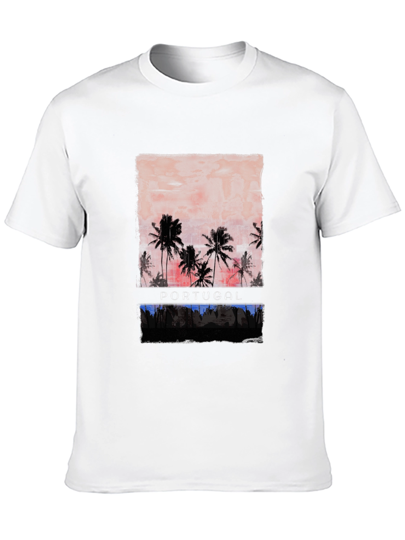 Portugal Palm Sunset Graphic T-Shirt
