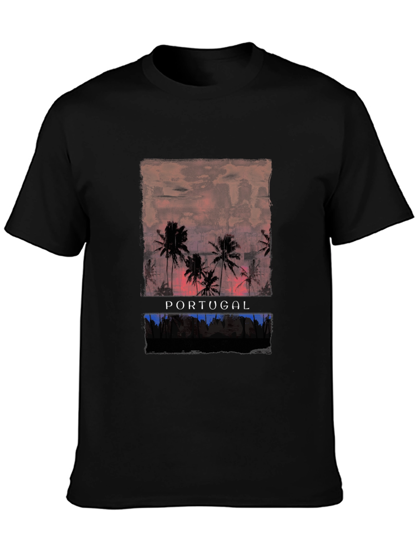 Portugal Palm Sunset Graphic T-Shirt