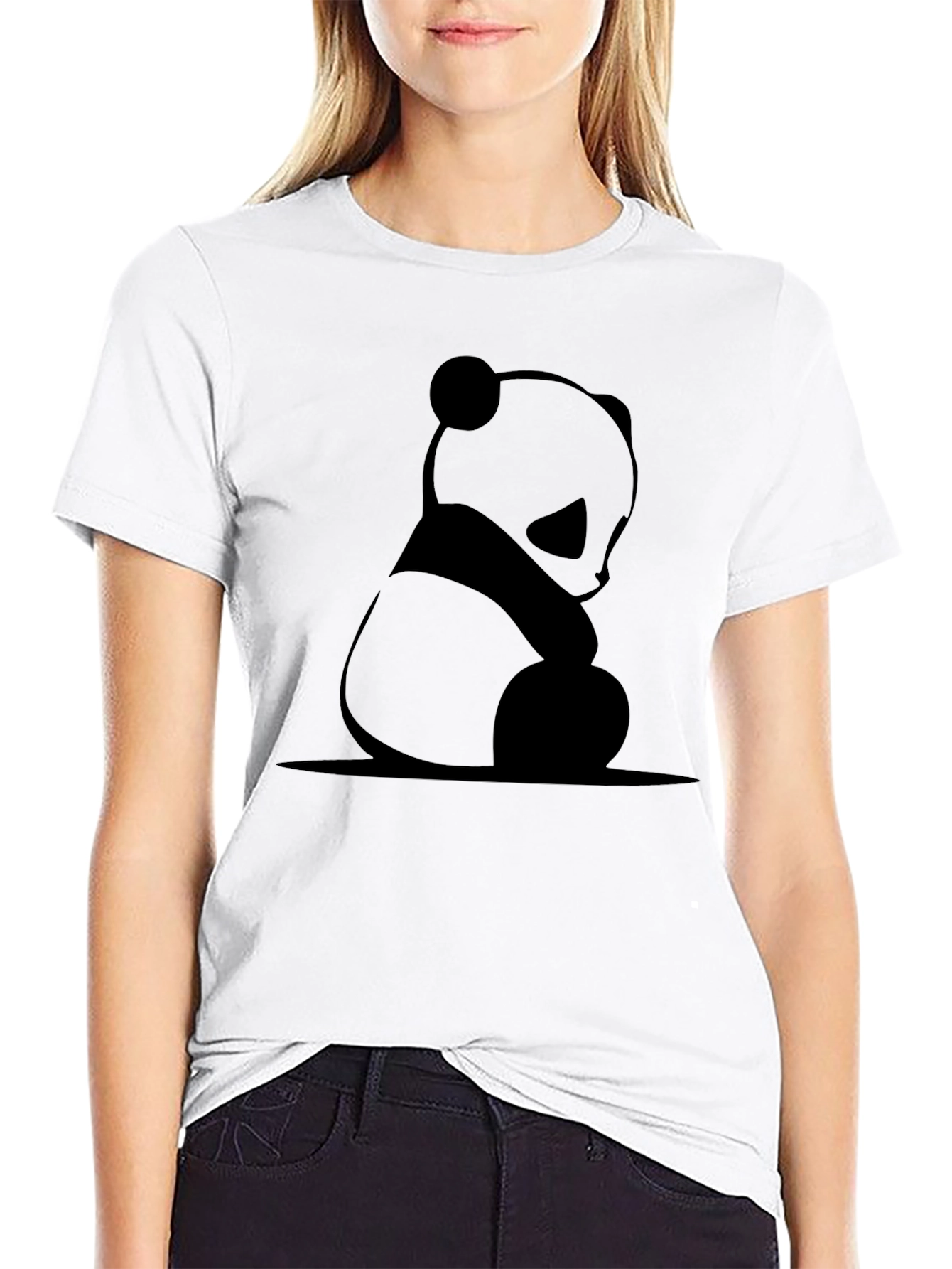 Mens Black Panda Graphic Tee - Casual Style