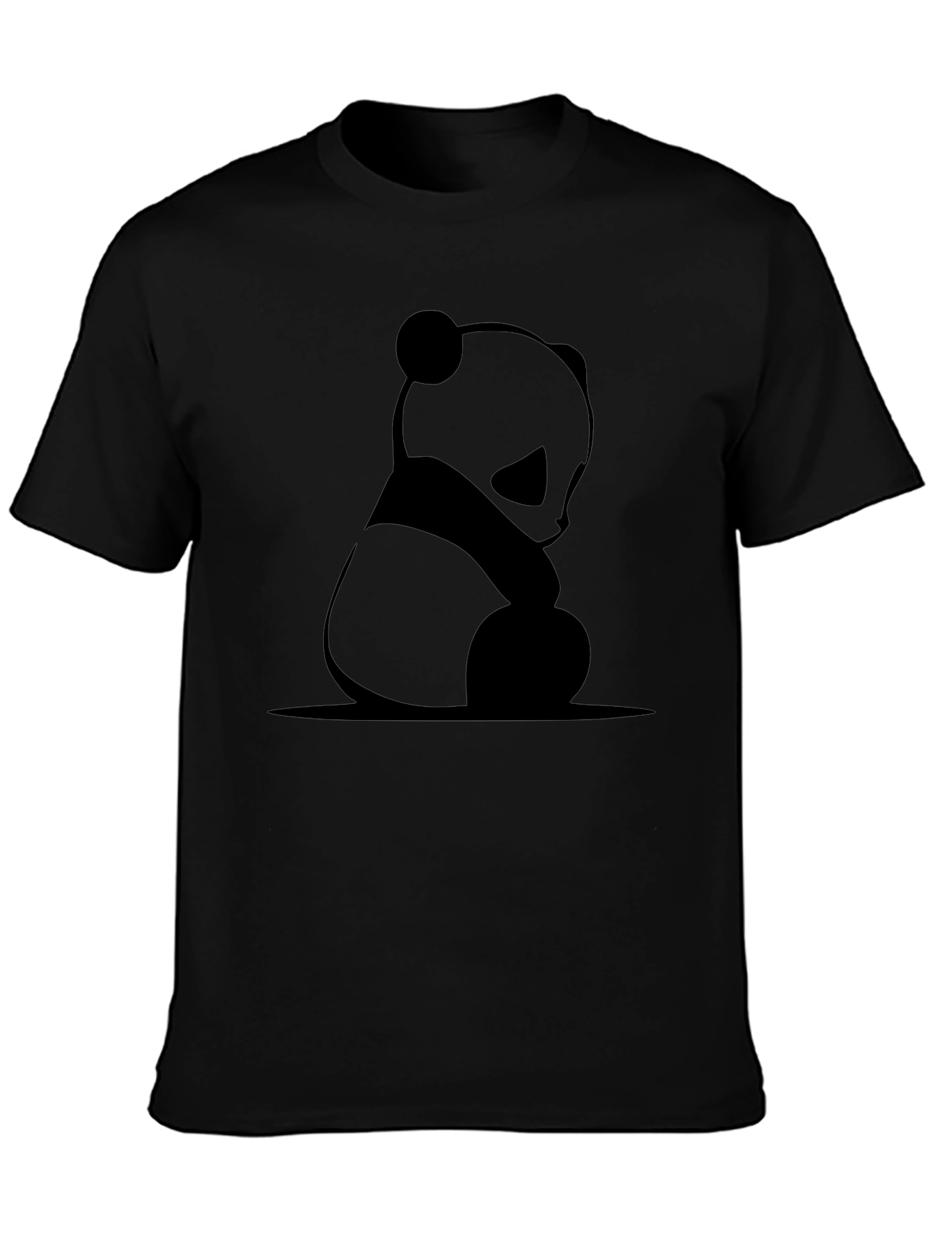 Mens Black Panda Graphic Tee - Casual Style
