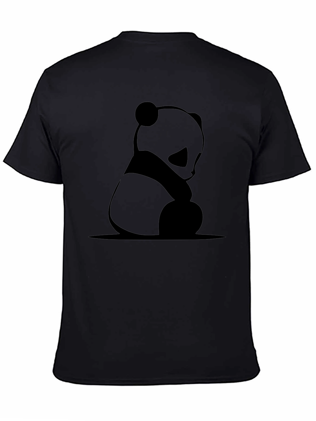 Mens Black Panda Graphic Tee - Casual Style