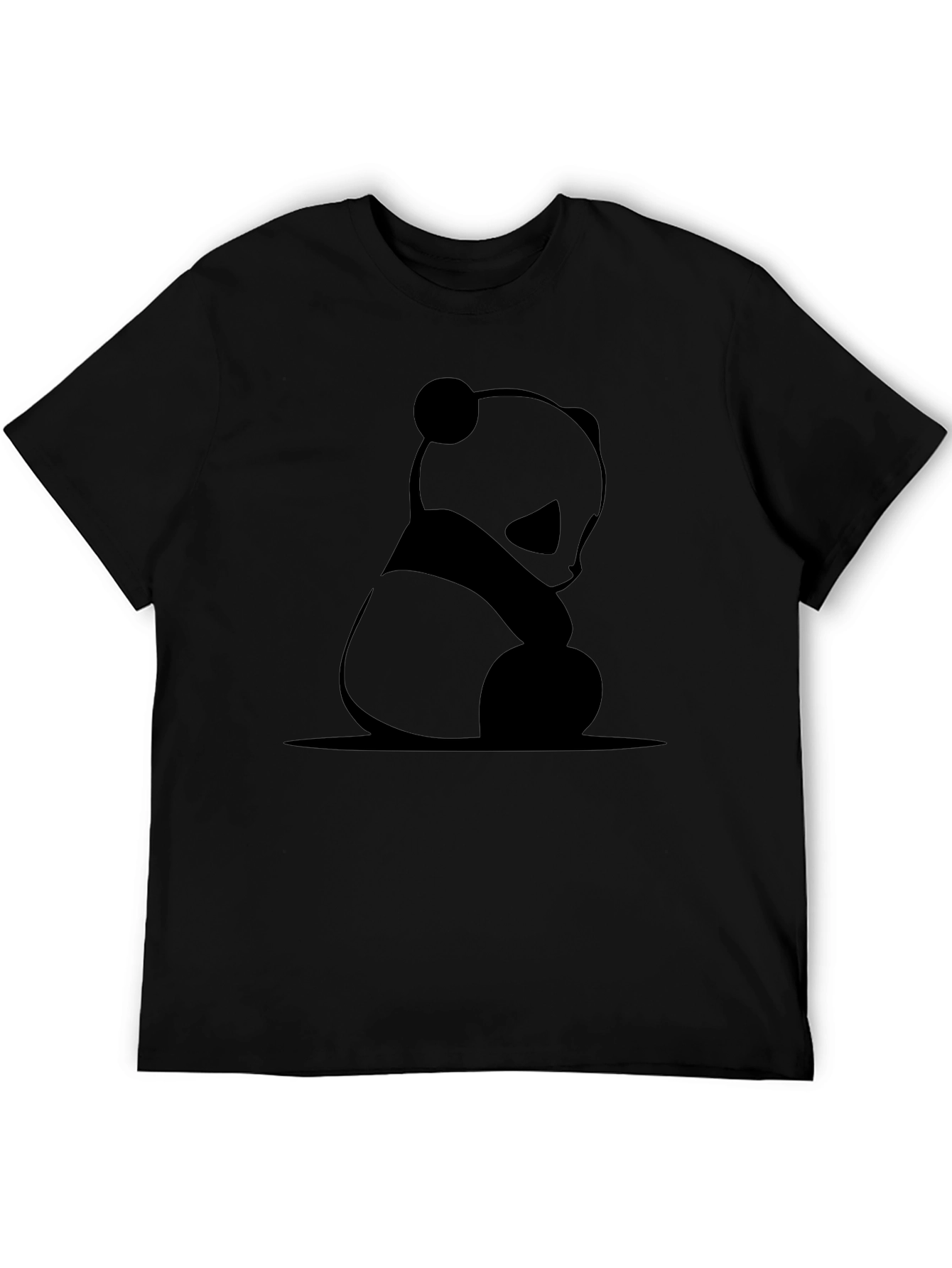 Mens Black Panda Graphic Tee - Casual Style