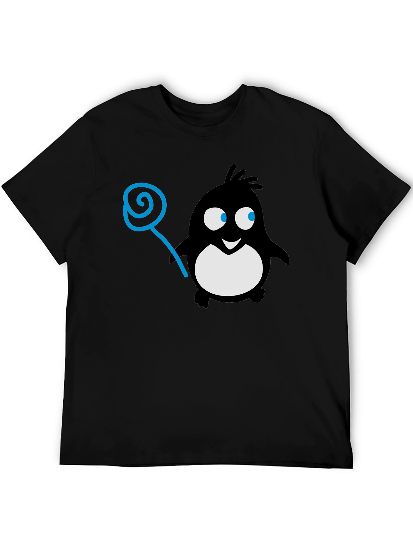 Penguin Lollipop Graphic Tee - Black Cotton T-Shirt