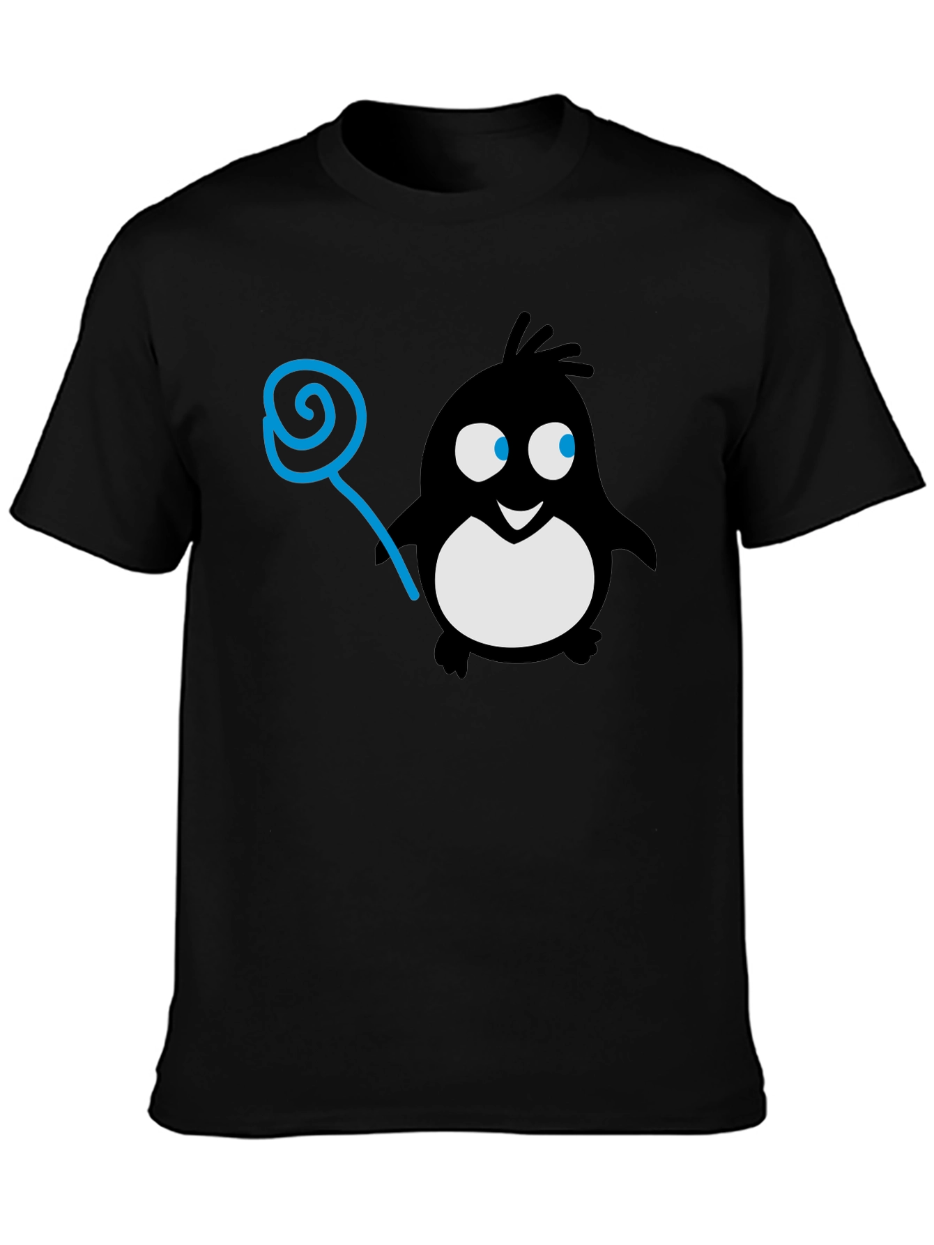 Penguin Lollipop Graphic Tee - Black Cotton T-Shirt