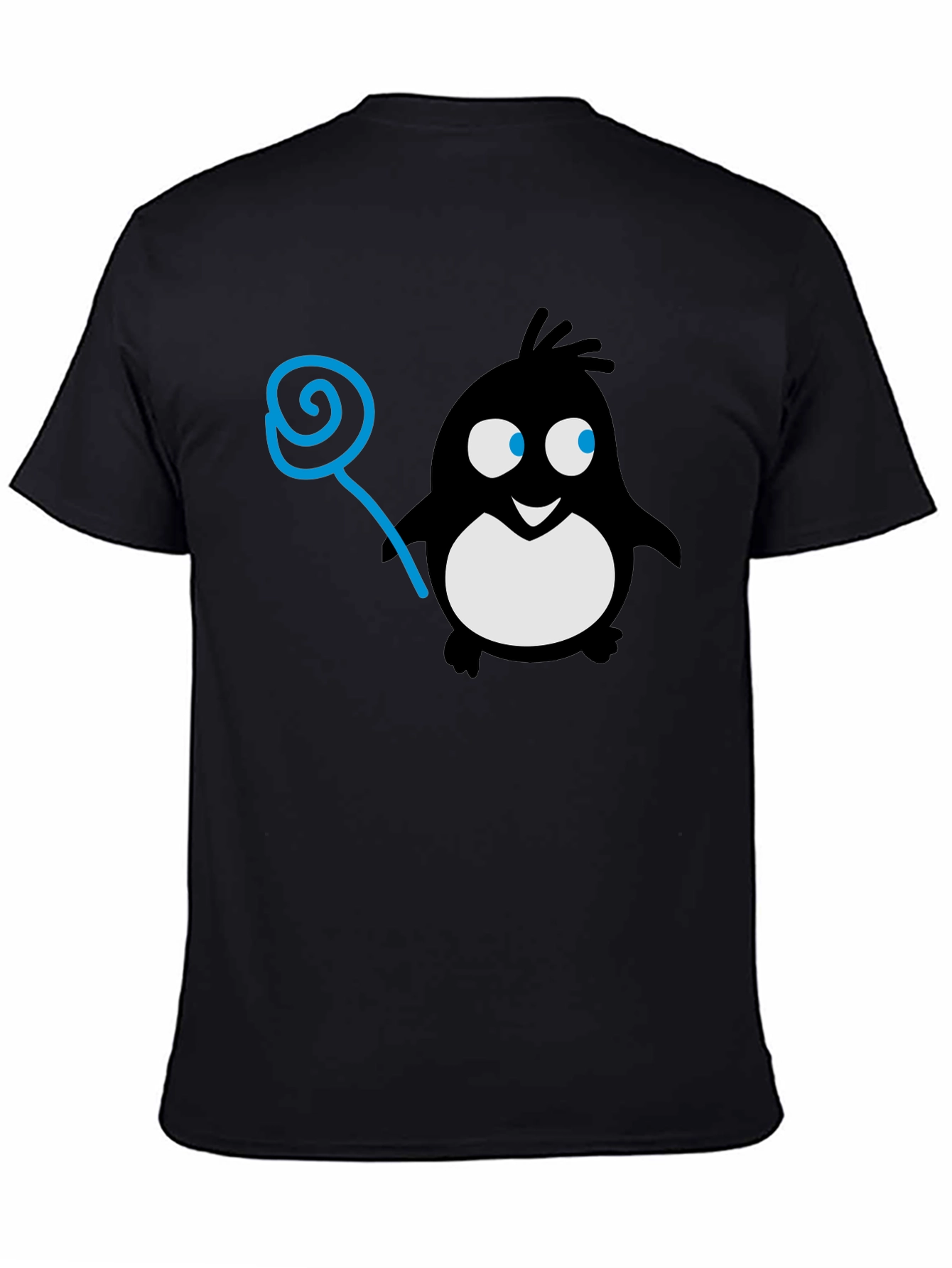 Penguin Lollipop Graphic Tee - Black Cotton T-Shirt