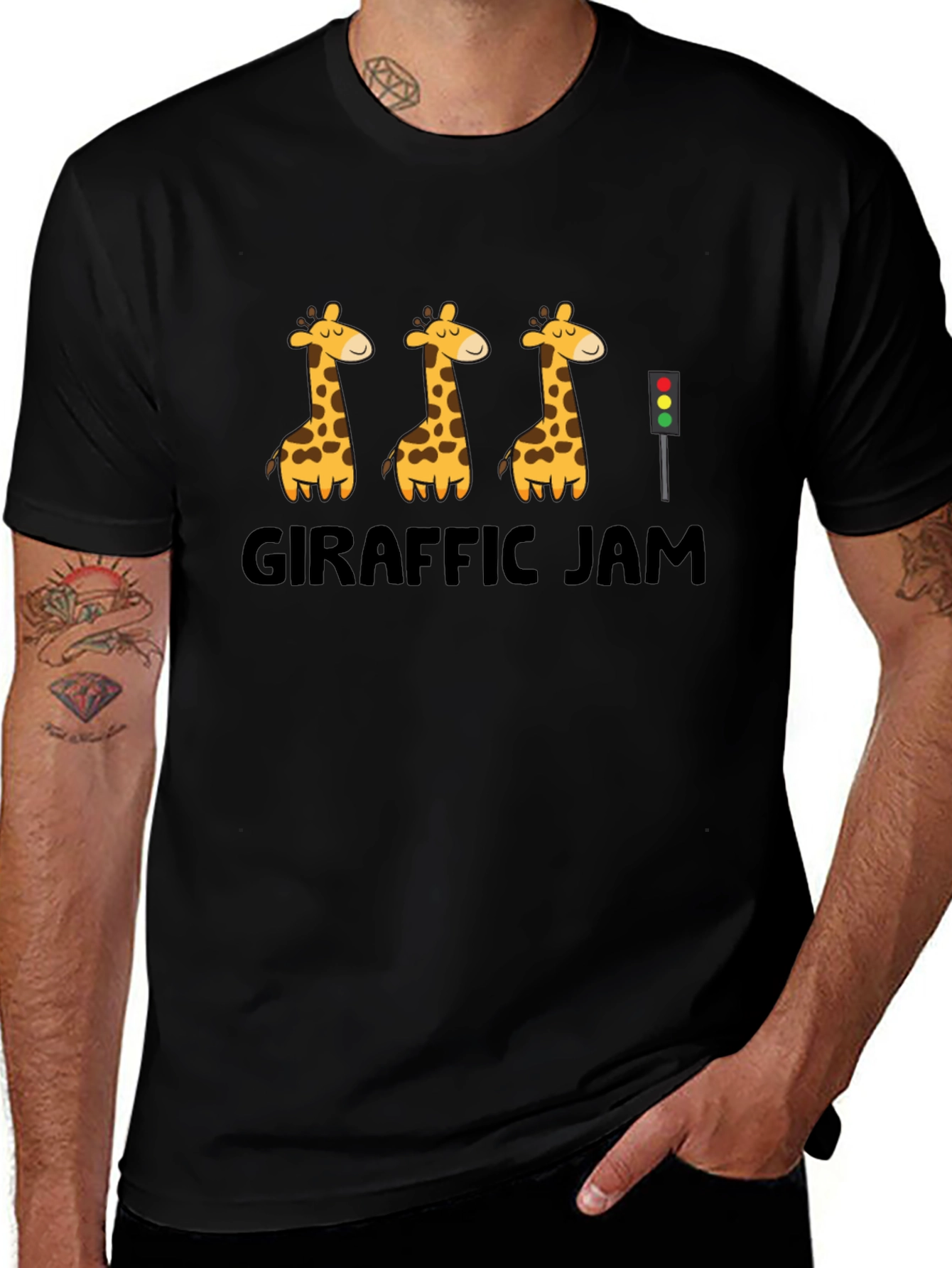 Giraff Traffic Jam Black T-Shirt