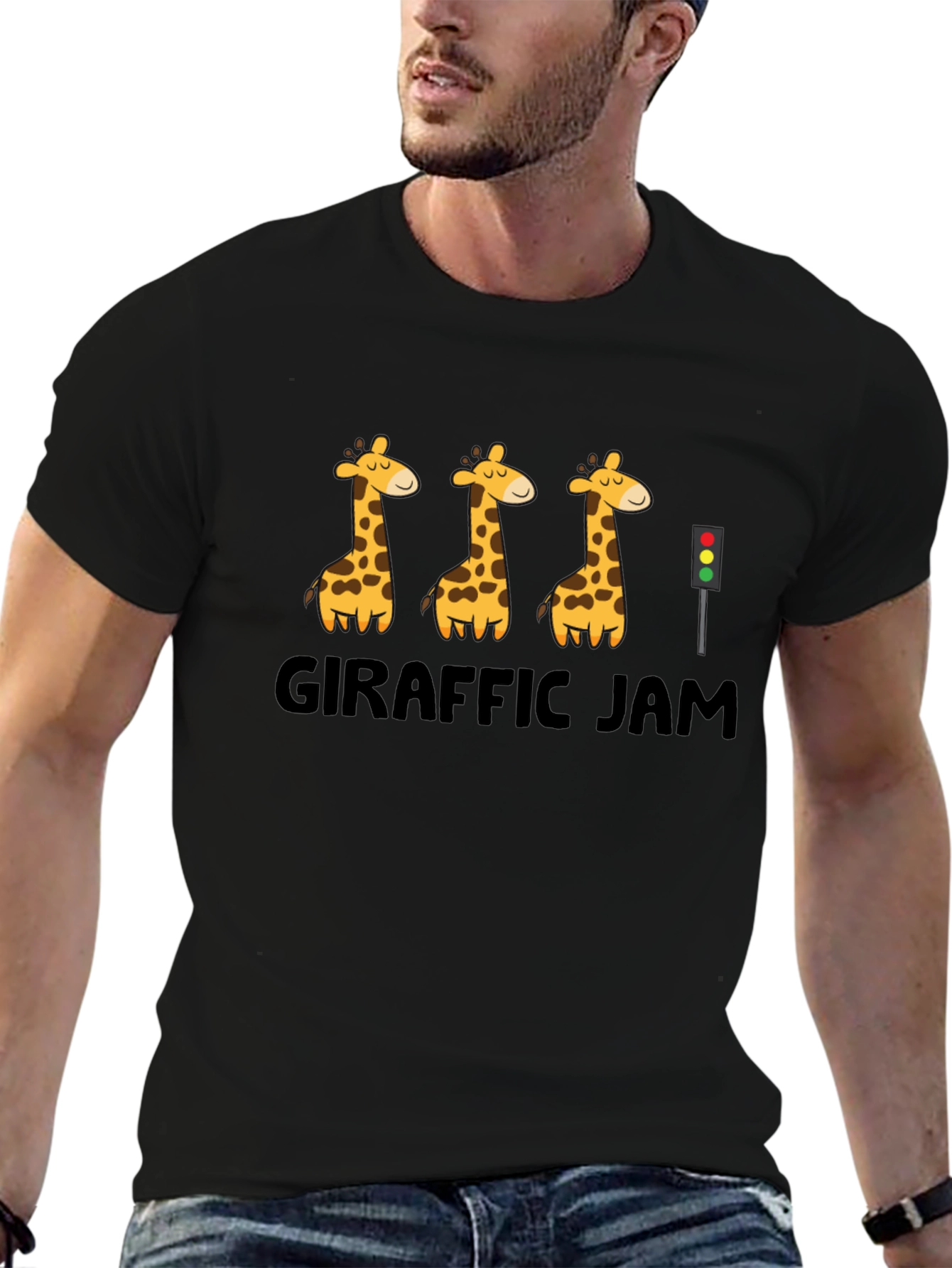 Giraff Traffic Jam Black T-Shirt