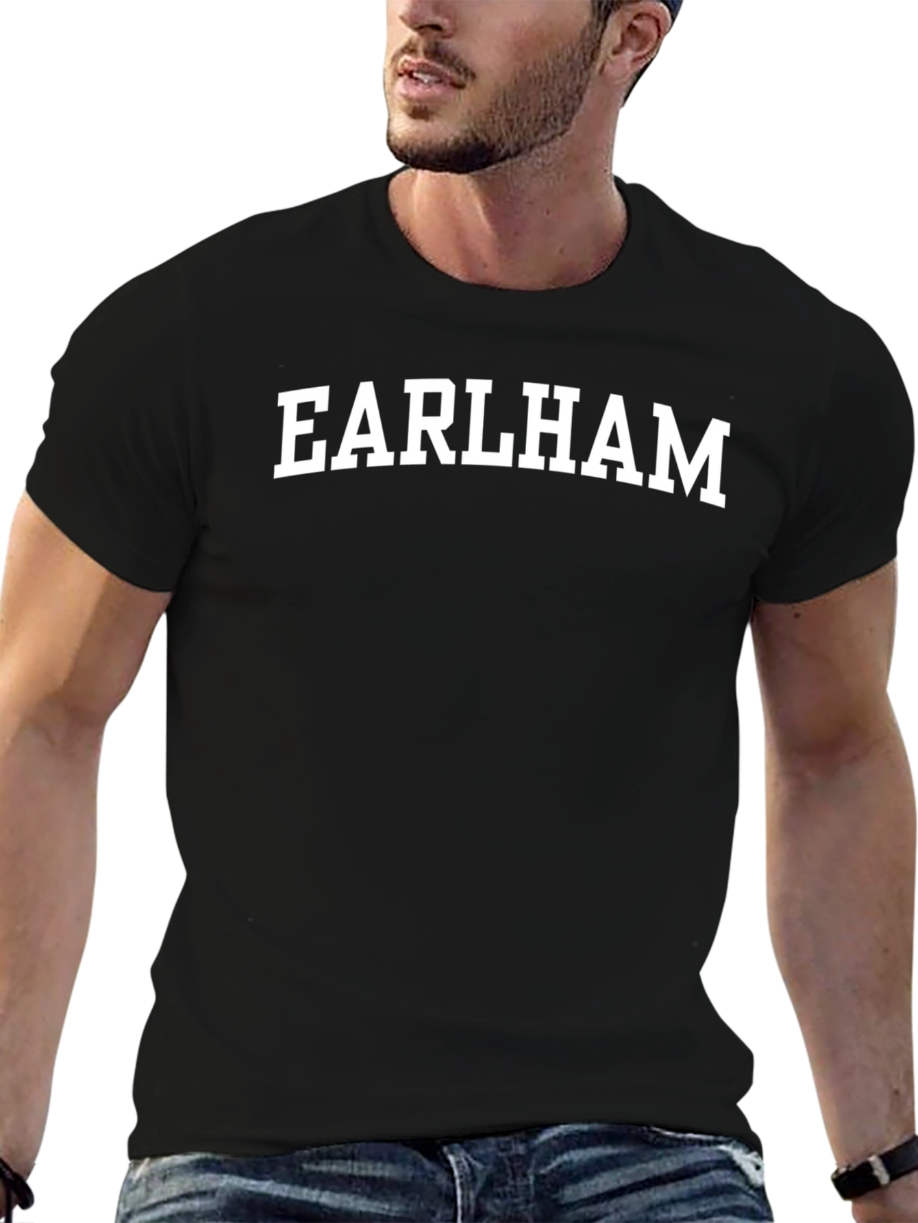 Earlham Black Cotton T-Shirt