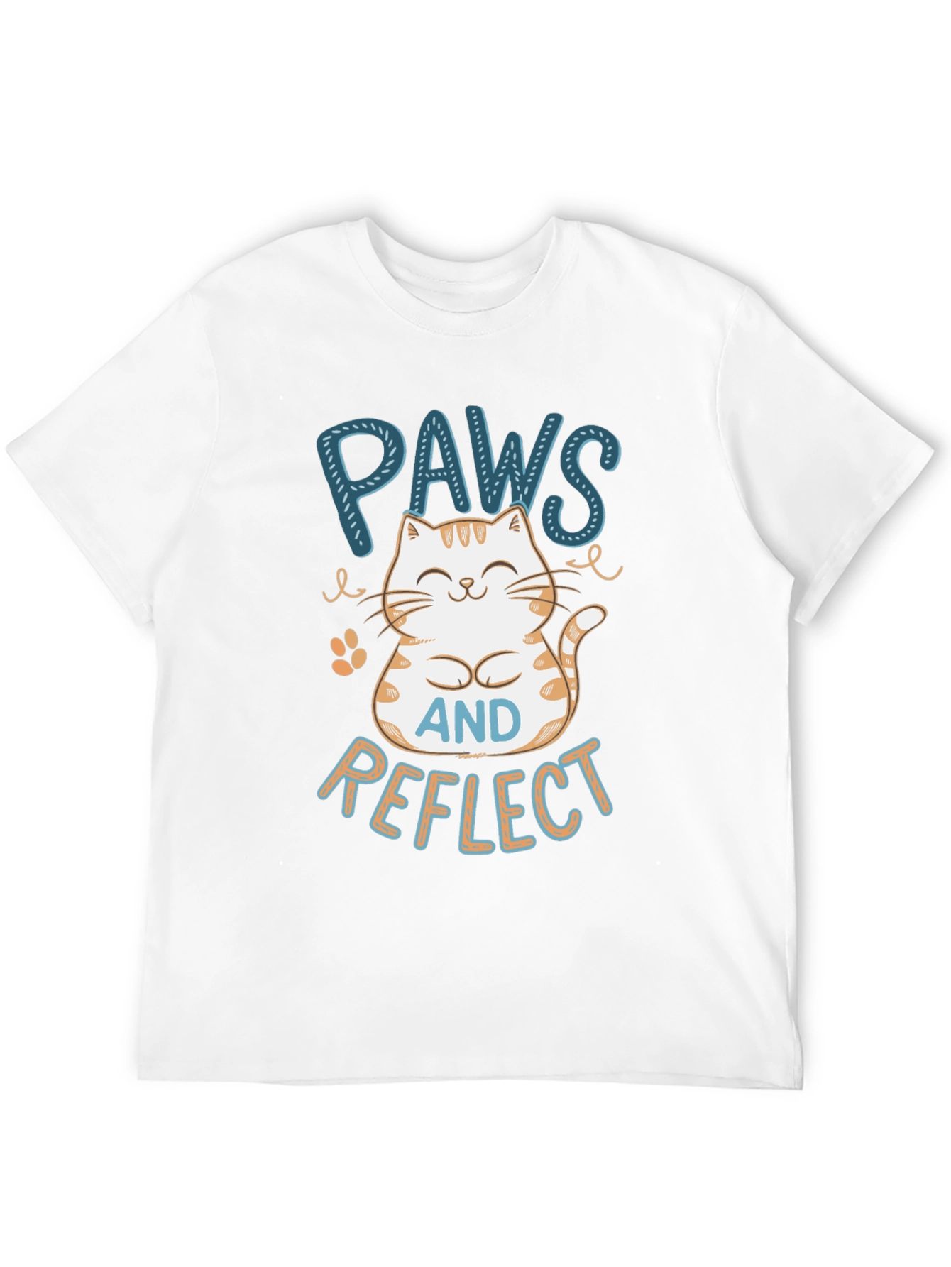Paws Reflect T-Shirt - Cute Cat Design