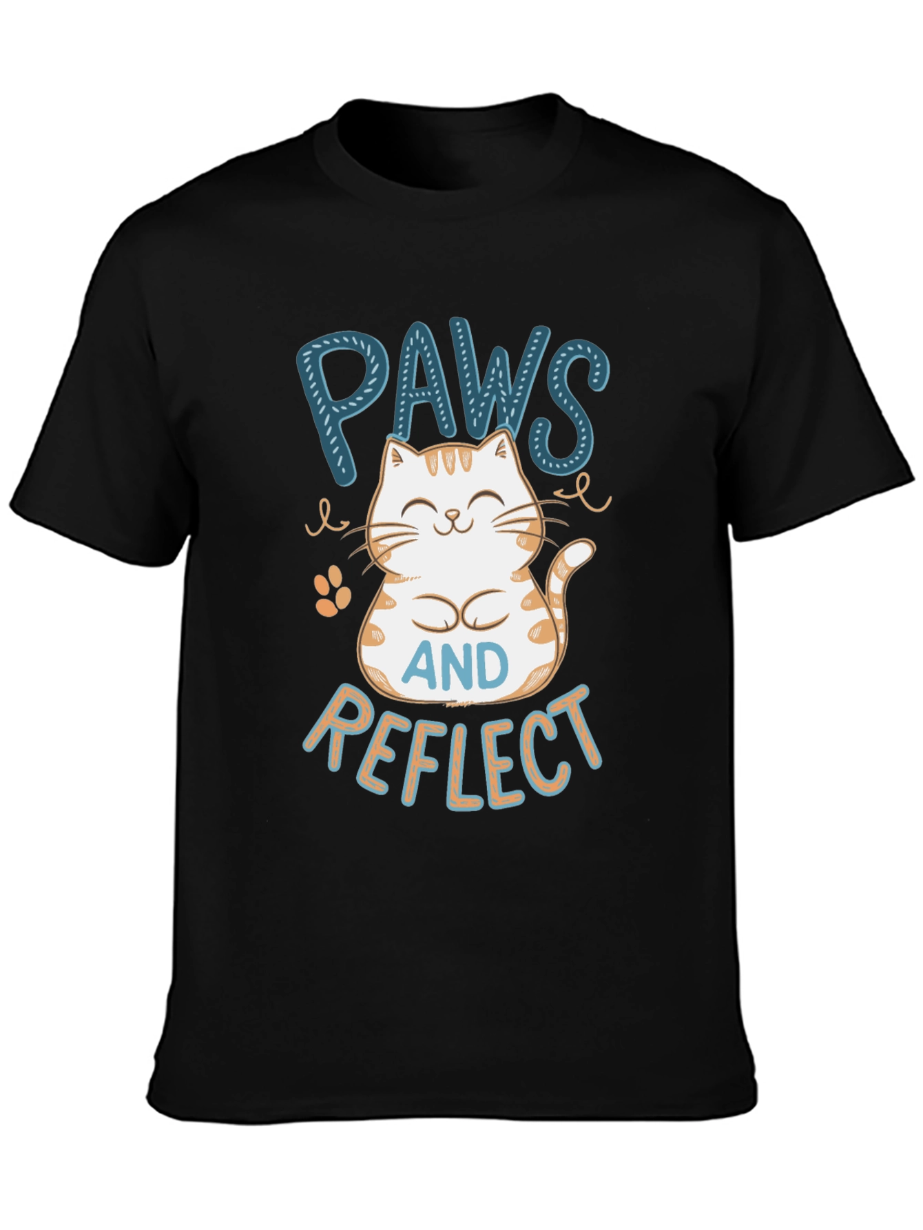 Paws Reflect T-Shirt - Cute Cat Design