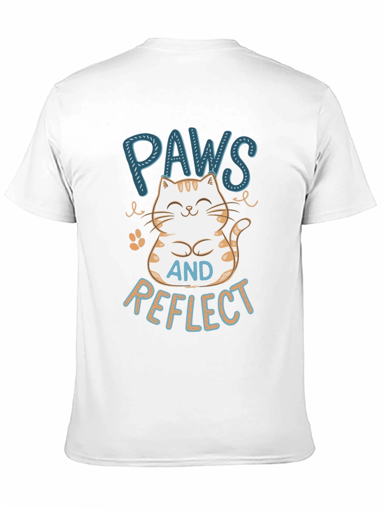 Paws Reflect T-Shirt - Cute Cat Design