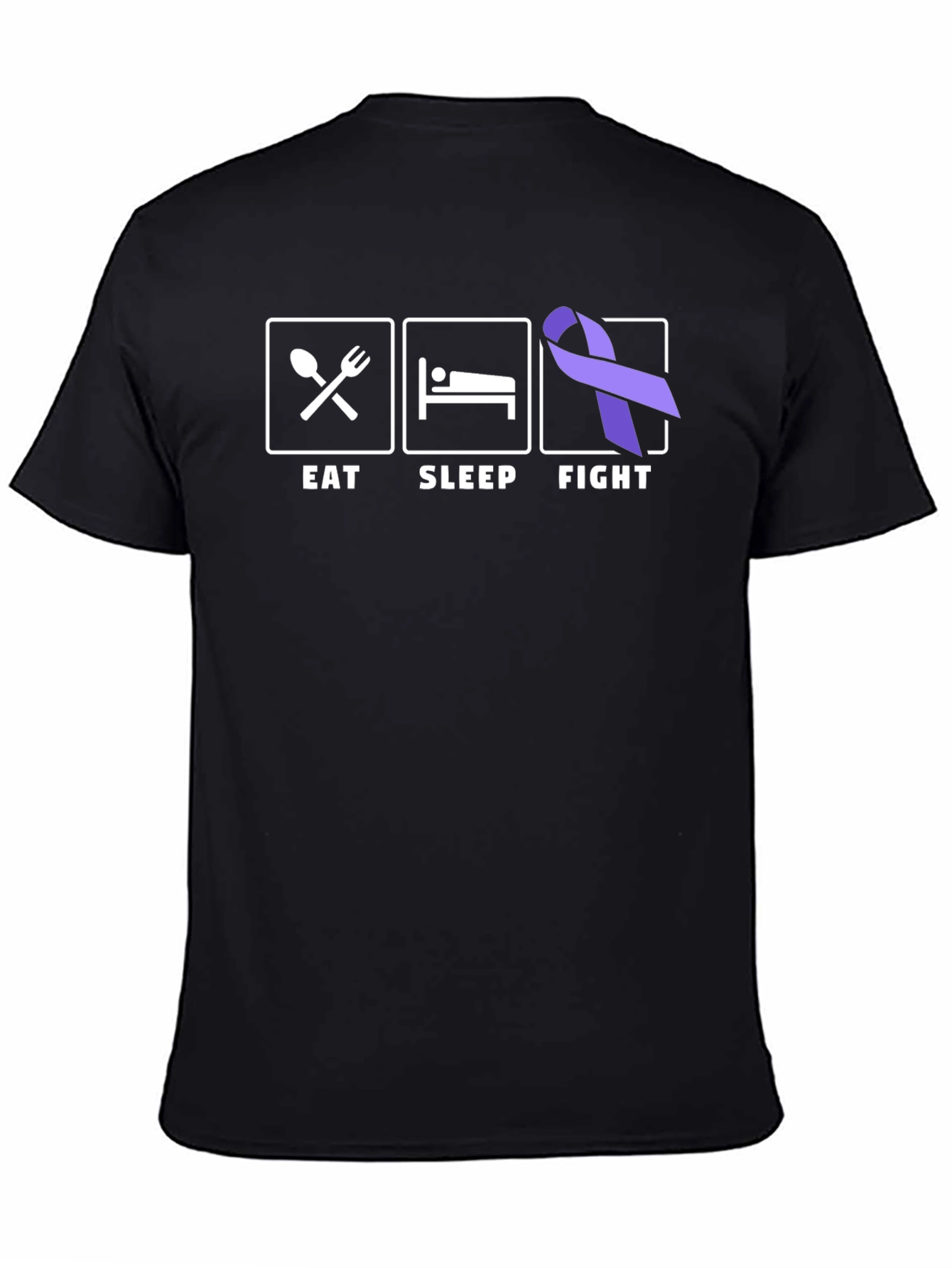 Eat Sleep Fight T-Shirt Purple Awareness Ribbon