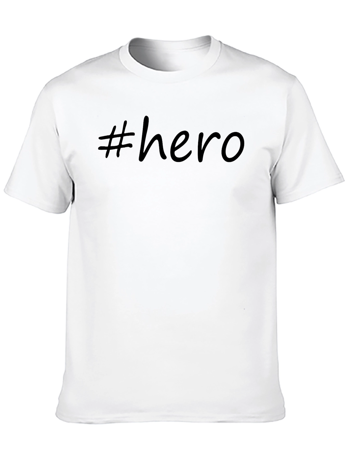 #hero Black Graphic Tee Casual Short Sleeve Shirt