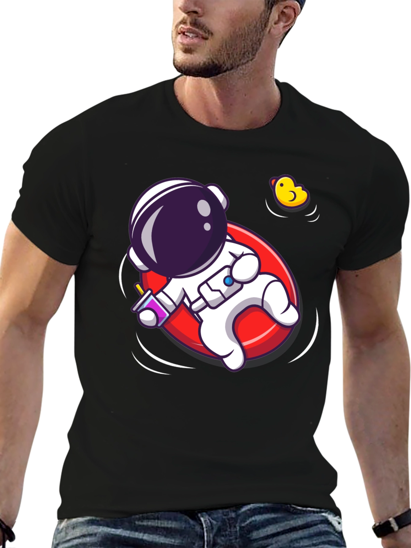 Astronaut Duck T-Shirt - Cosmic Fun!