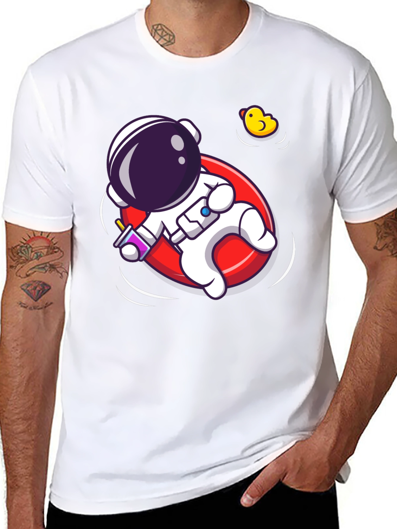 Astronaut Duck T-Shirt - Cosmic Fun!