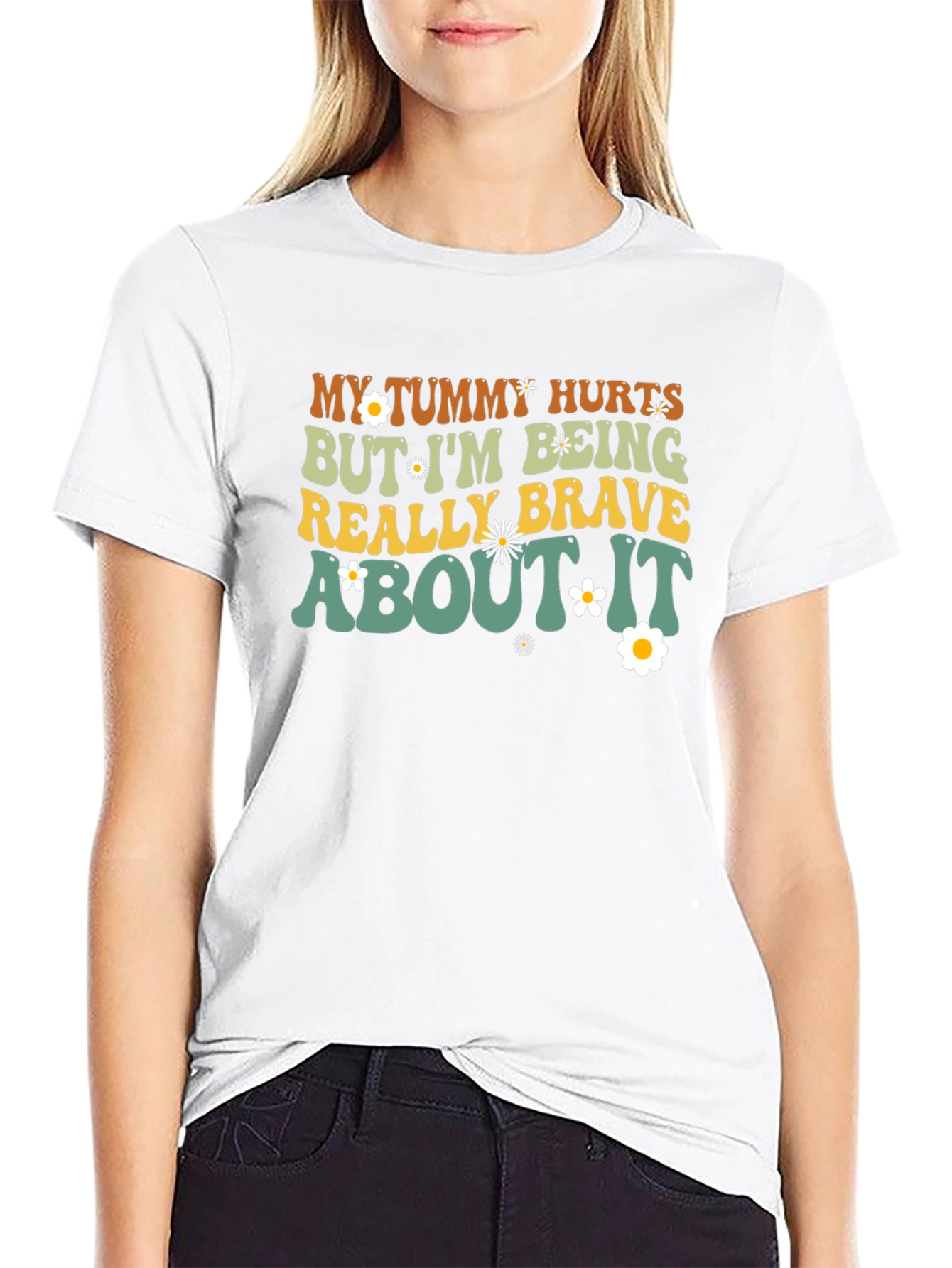 Tummy Hurts Funny Graphic T-Shirt